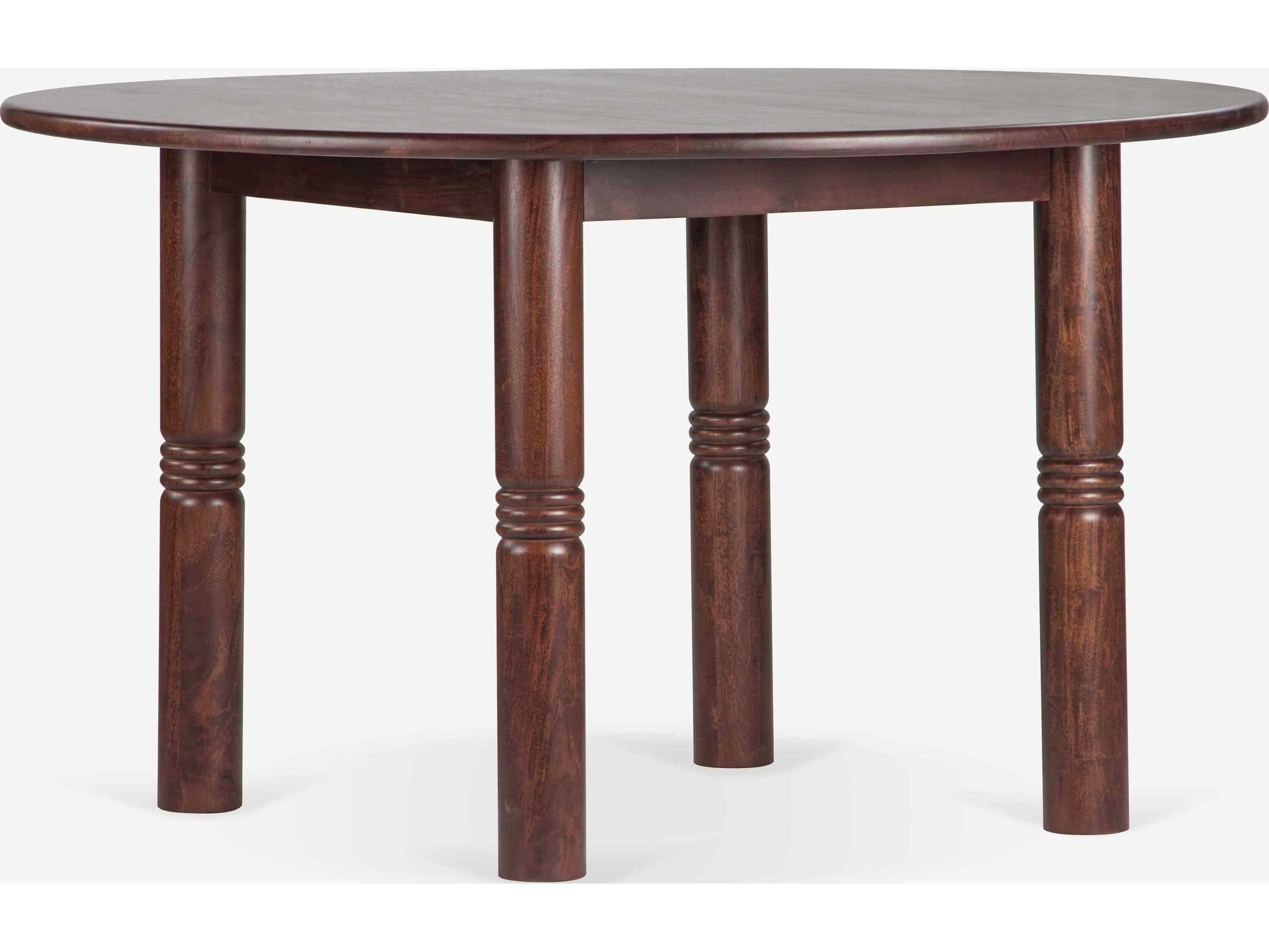 Union Home Ella Round Wood Porto Dark Dining Table