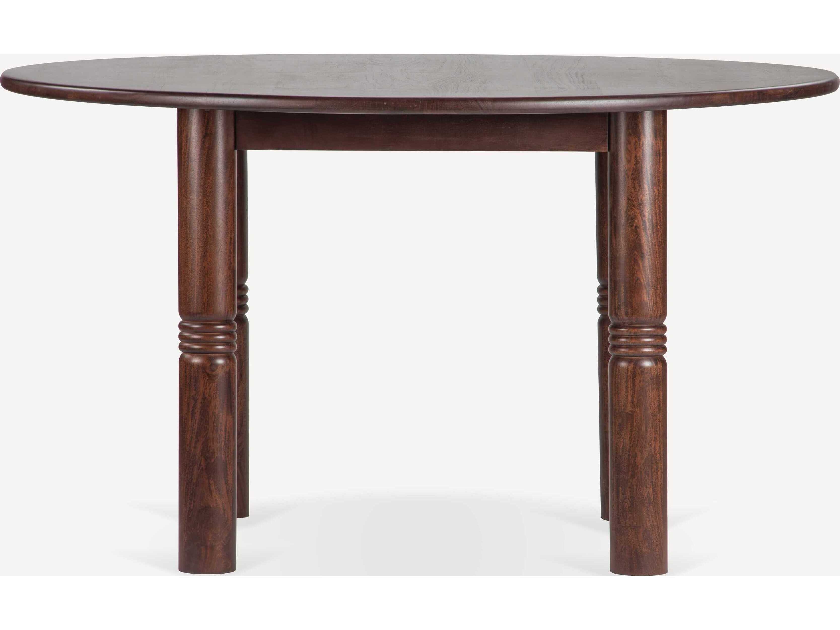 Union Home Ella Round Wood Porto Dark Dining Table