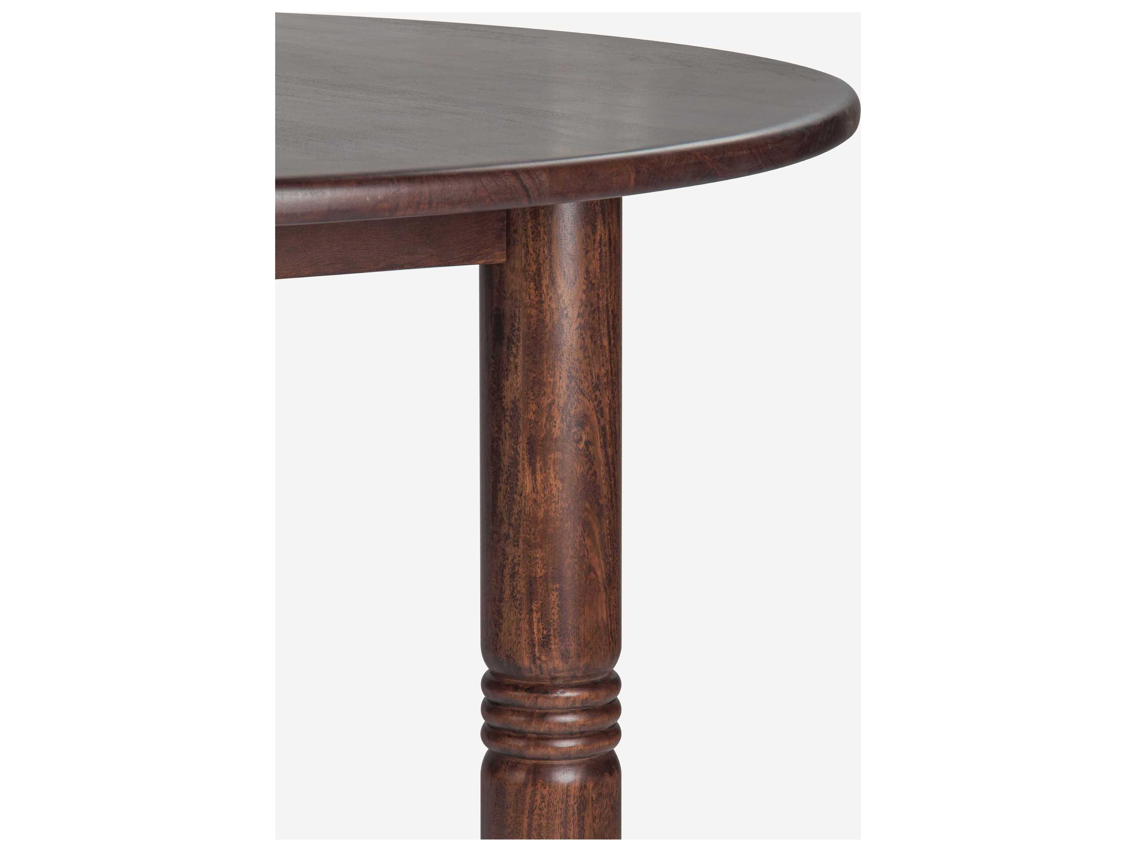 Union Home Ella Round Wood Porto Dark Dining Table