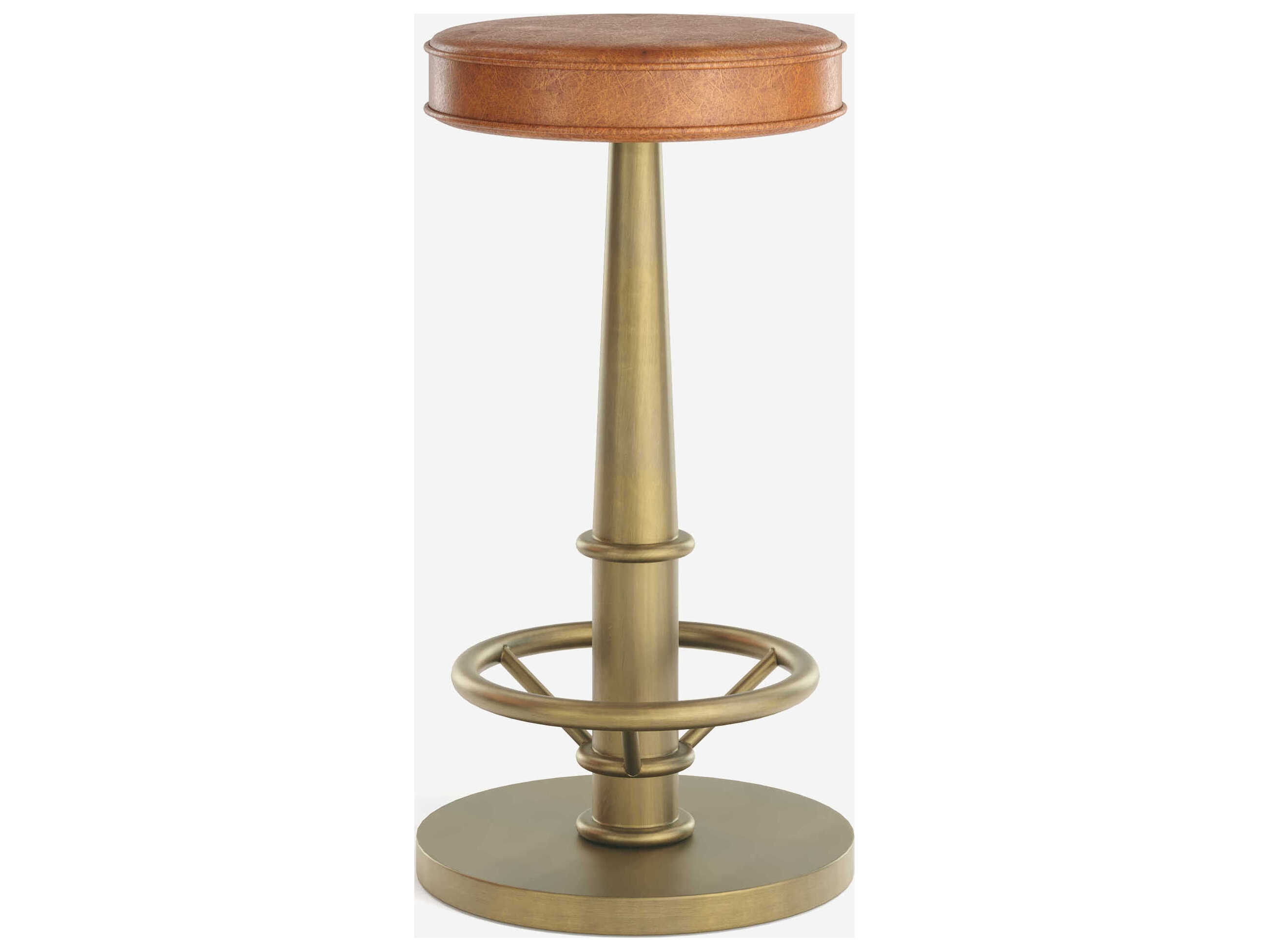 Union Home Circo Antique Brass Leather Counter Stool