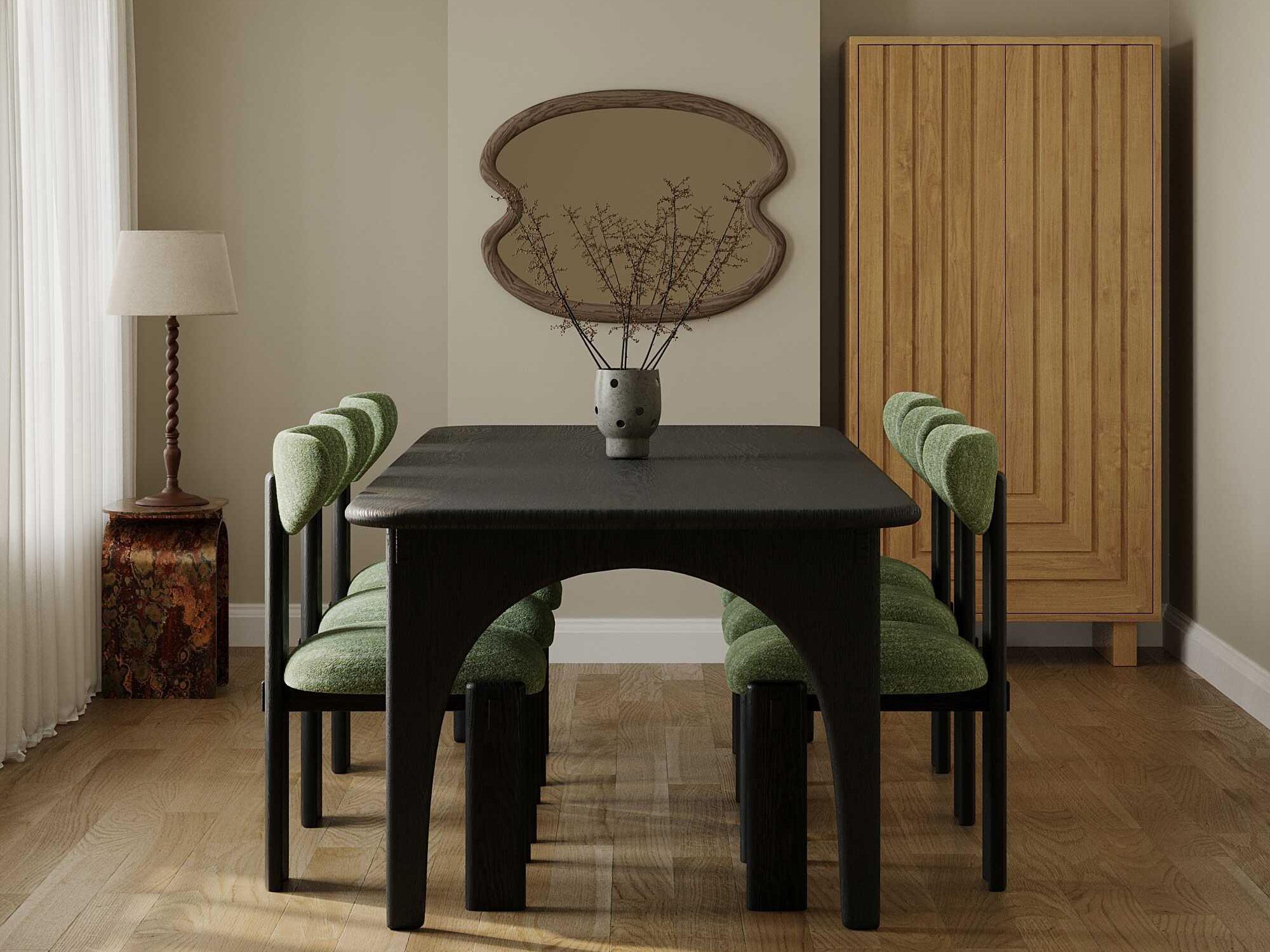 Union Home Luna Oak Wood Dining Room Set