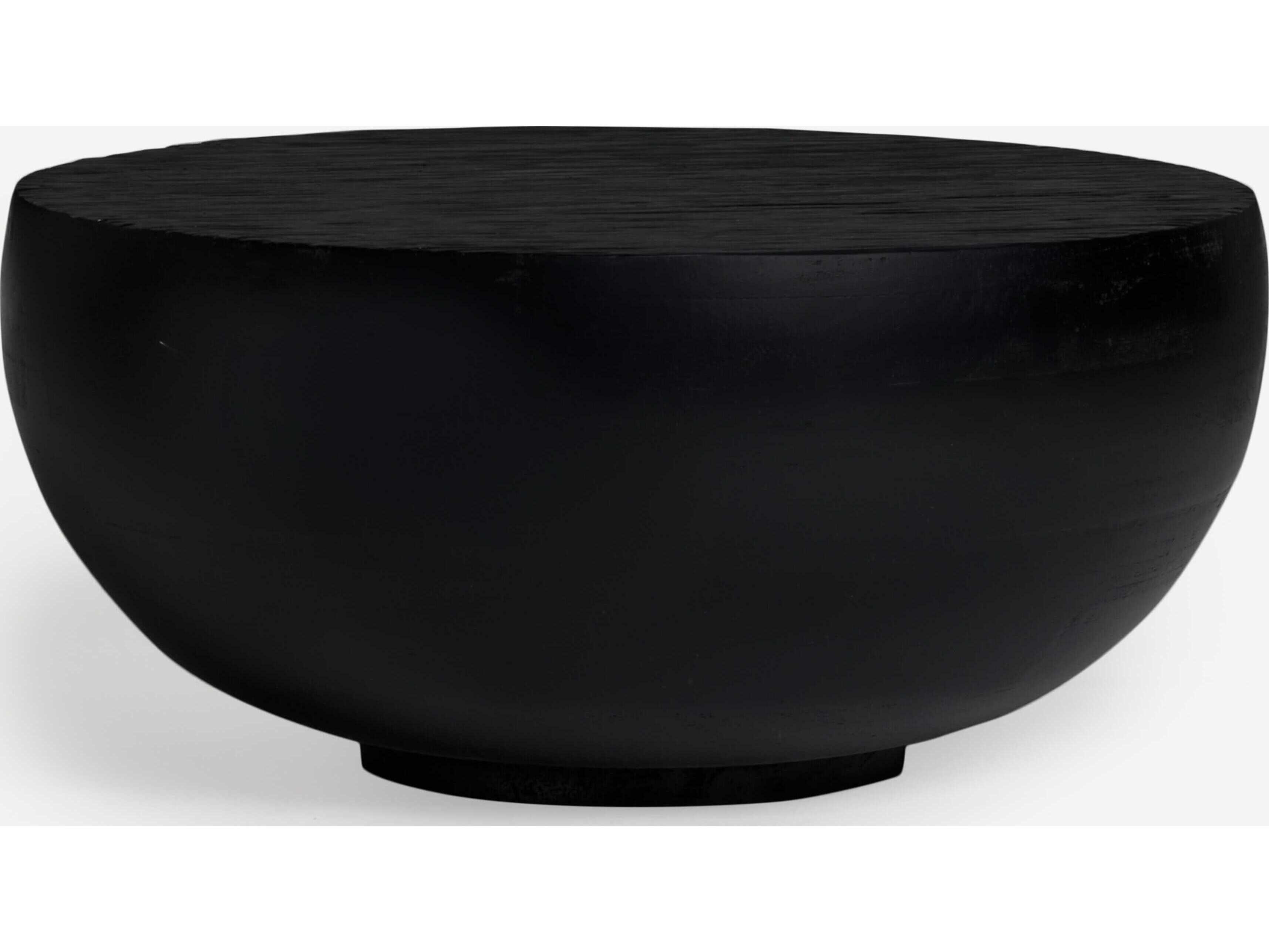 Union Home Hewn Round Wood Charcoal Coffee Table