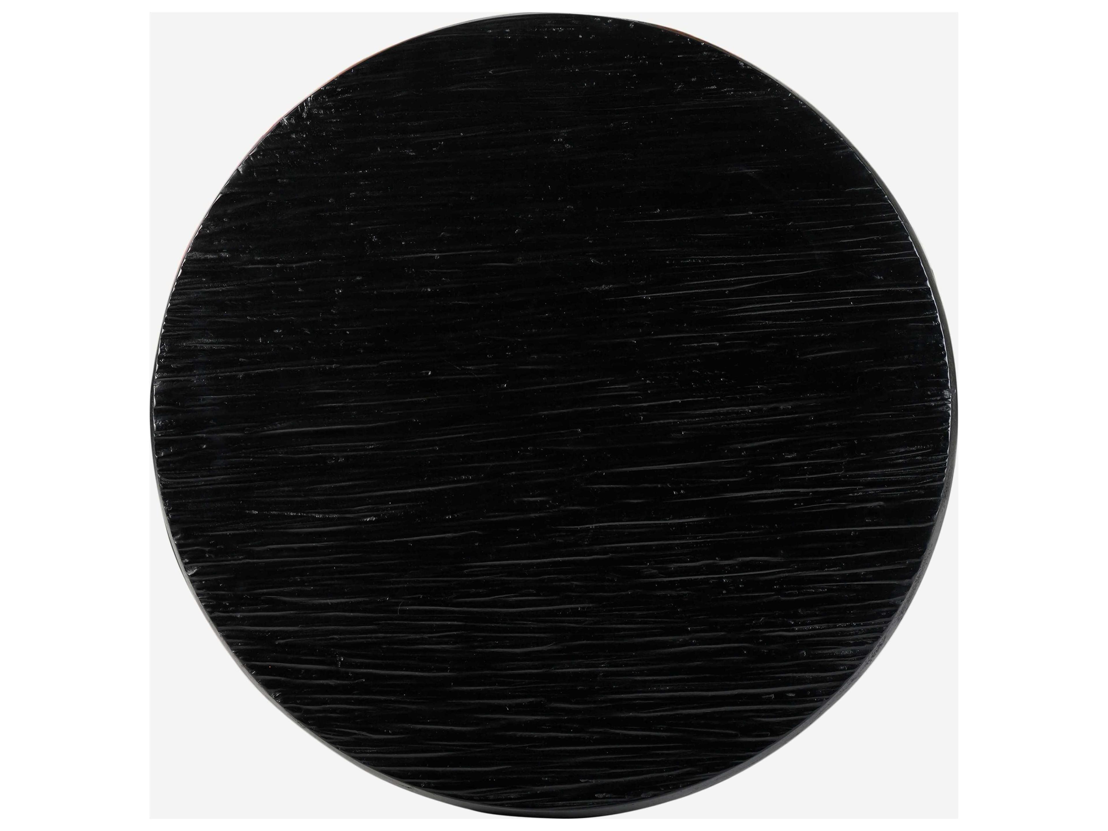 Union Home Hewn Round Wood Charcoal Coffee Table