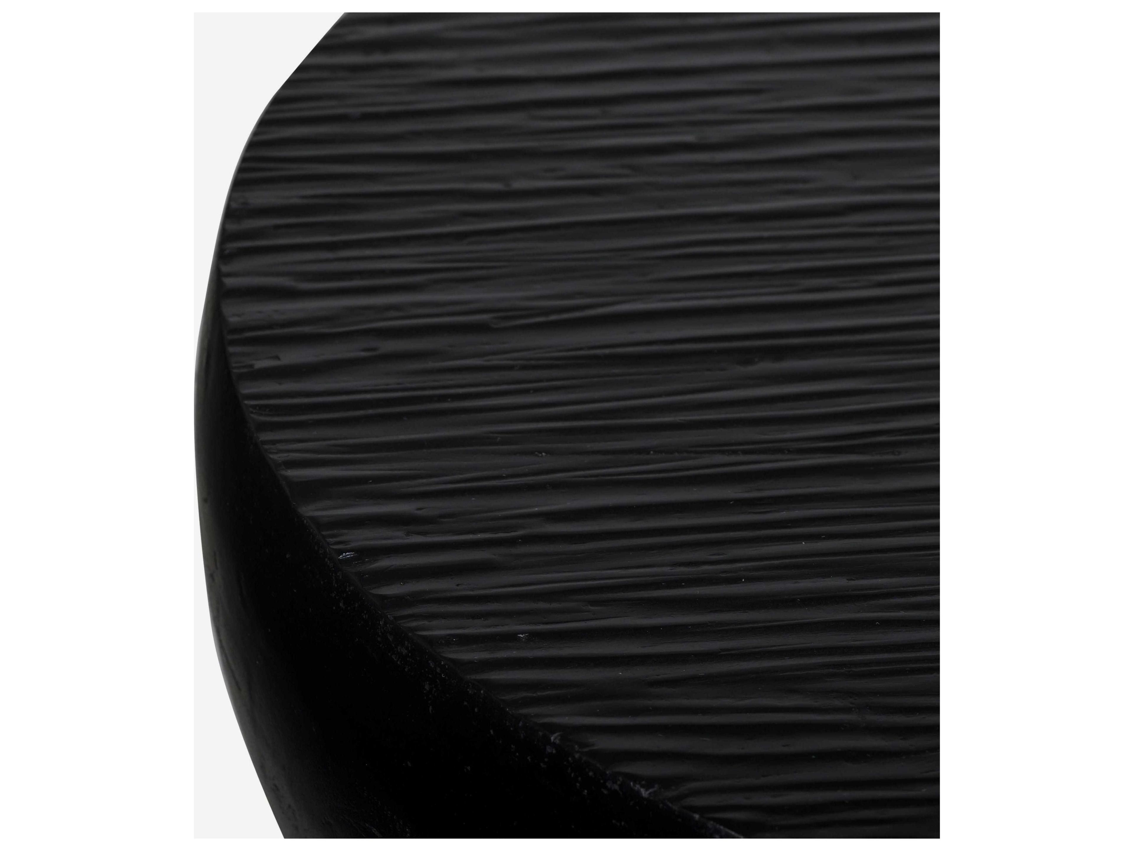 Union Home Hewn Round Wood Charcoal Coffee Table