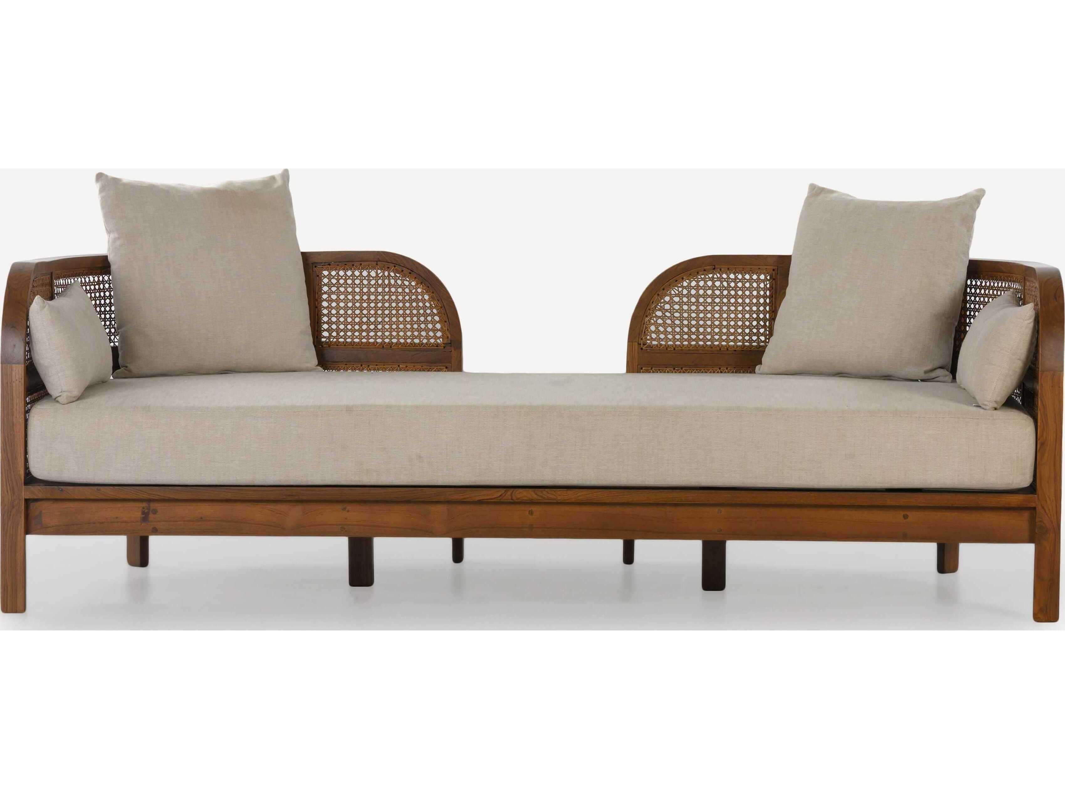 Union Home Nest Porto Natural Brown Teak Wood Daybed