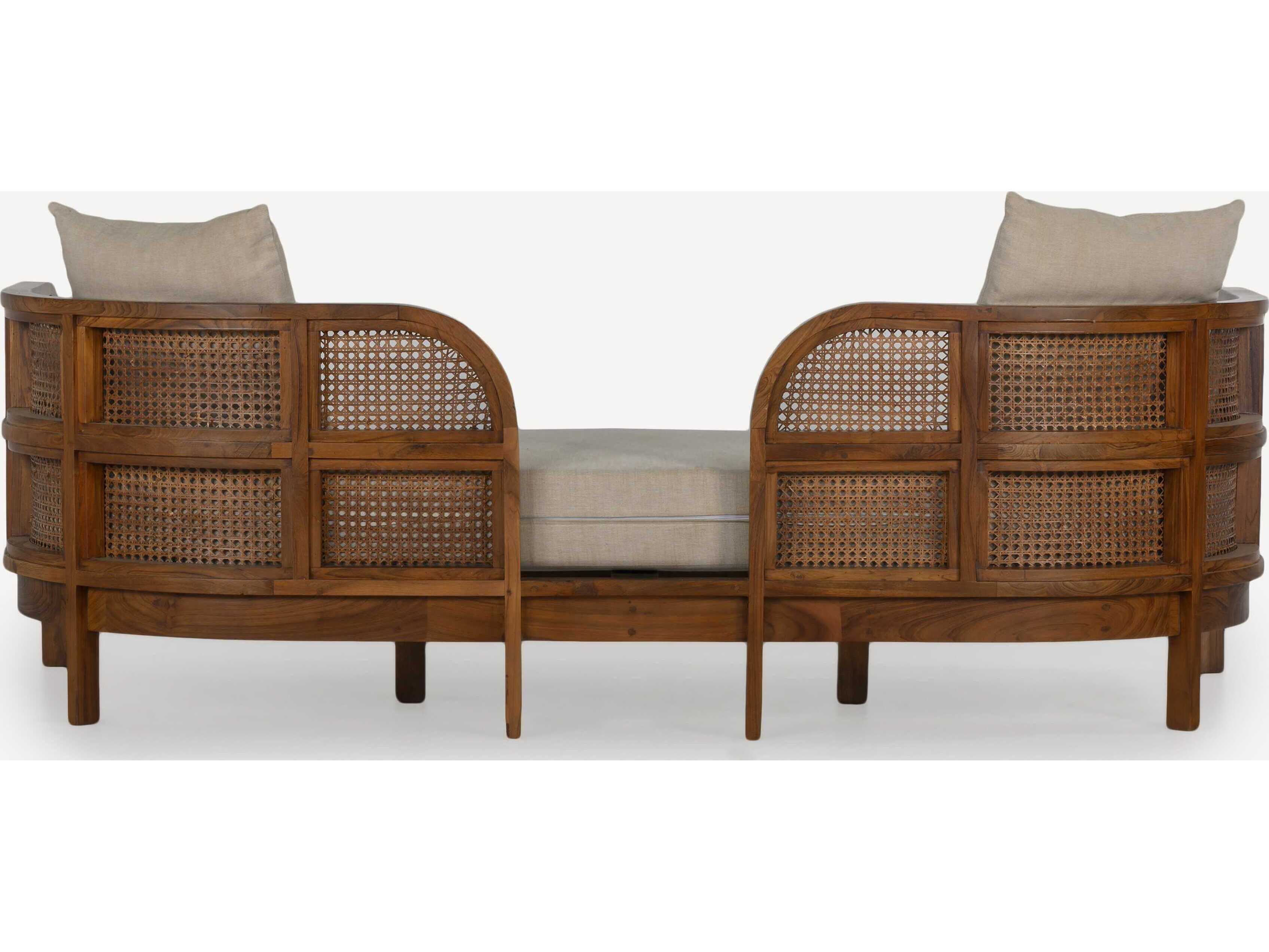 Union Home Nest Porto Natural Brown Teak Wood Daybed