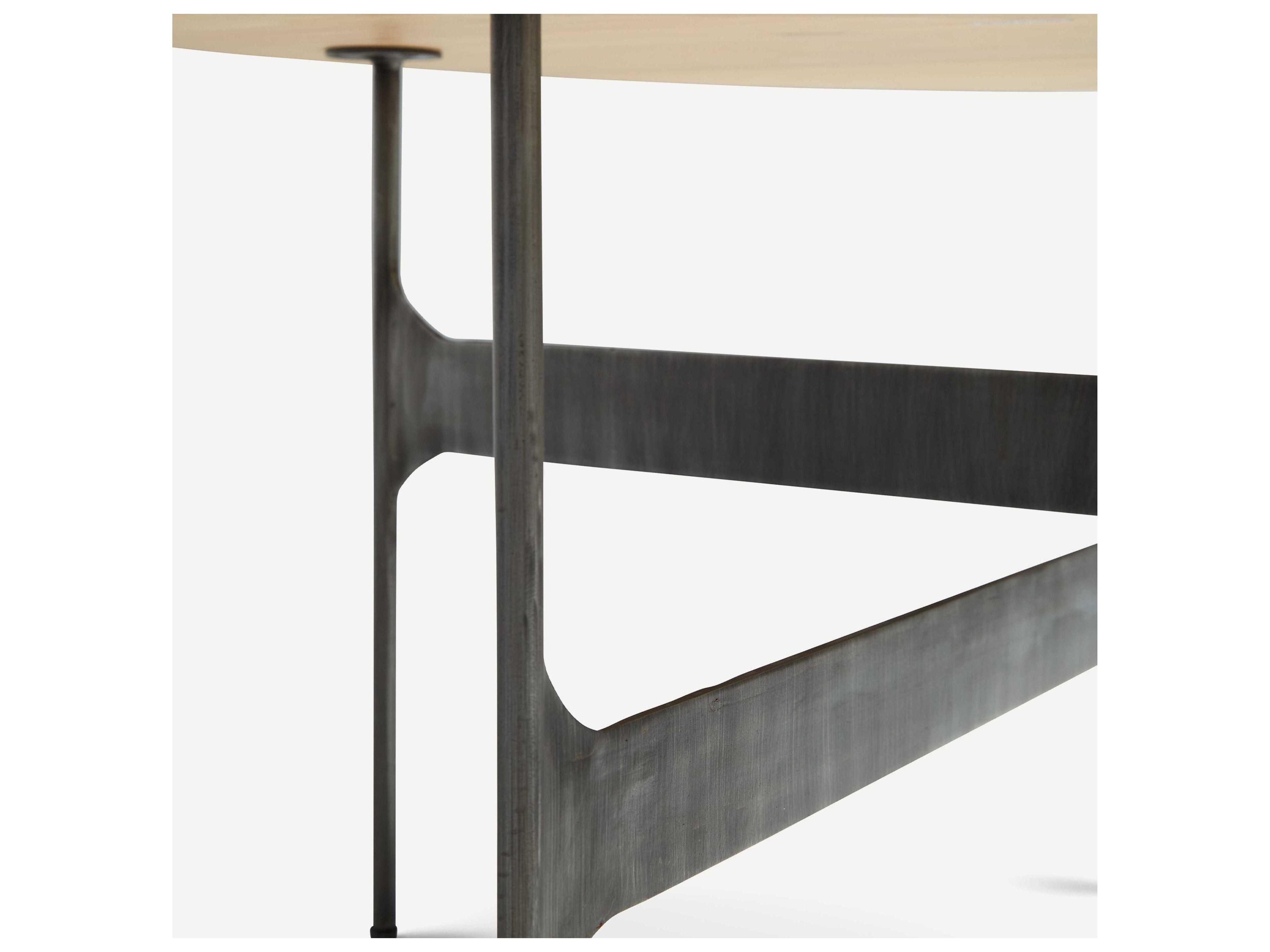 Union Home Constellation Round Wood Natural And Black Zinc Coffee Table