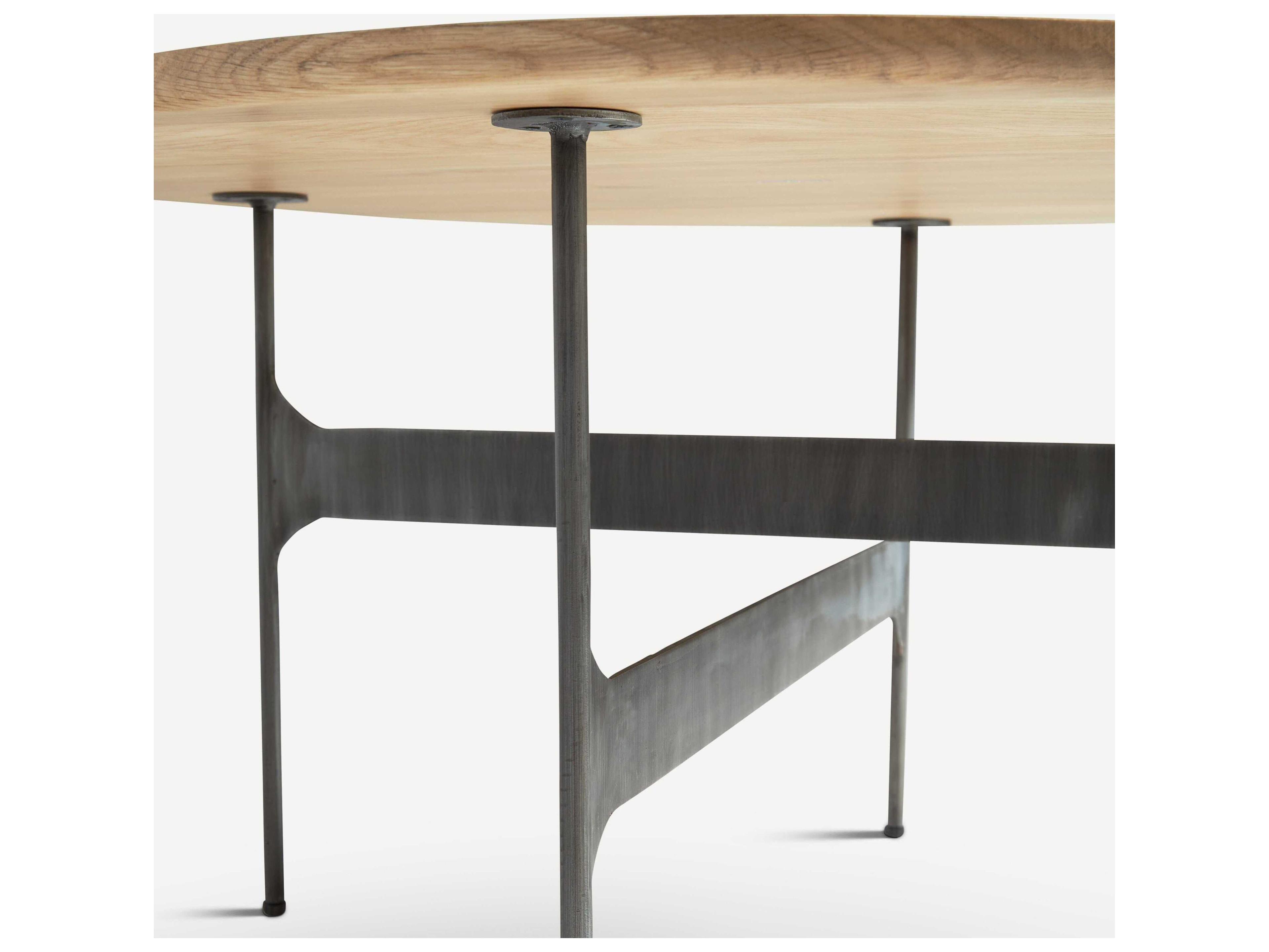 Union Home Constellation Round Wood Natural And Black Zinc Coffee Table