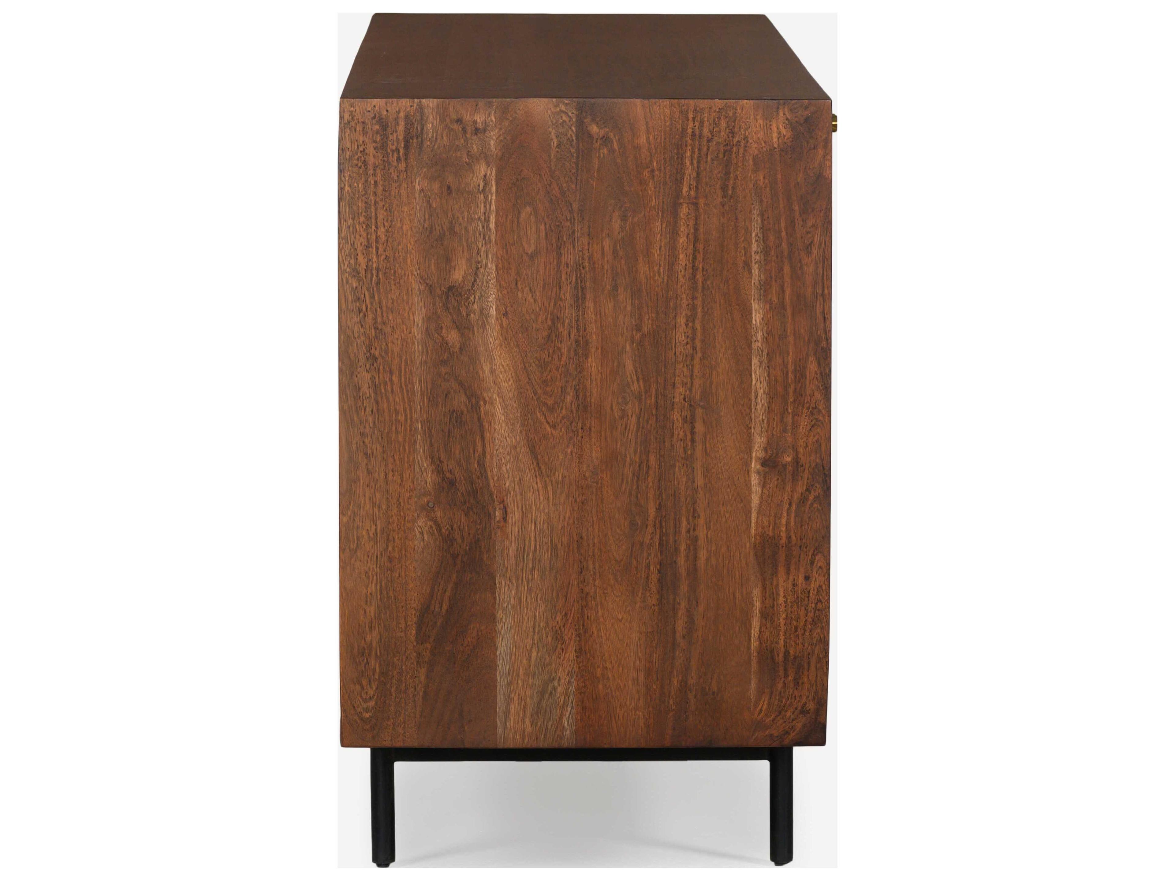 Union Home Mod 69" Acacia Wood Porto Dark Powder Coat And Reactive Sideboard