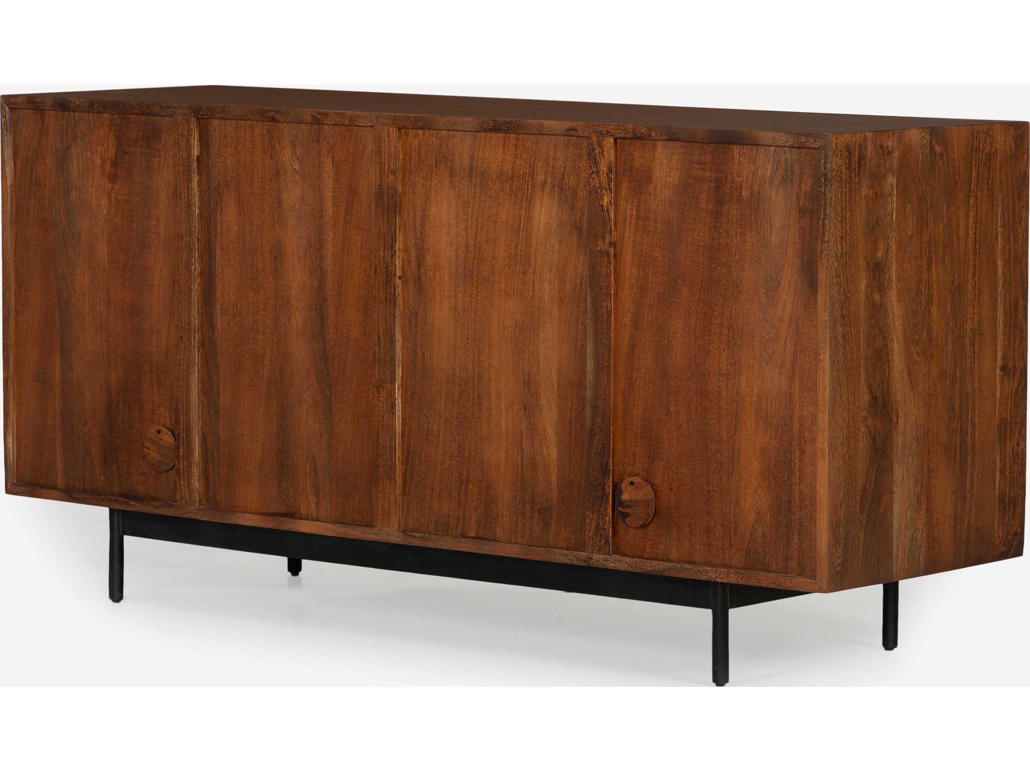 Union Home Mod 69" Acacia Wood Porto Dark Powder Coat And Reactive Sideboard