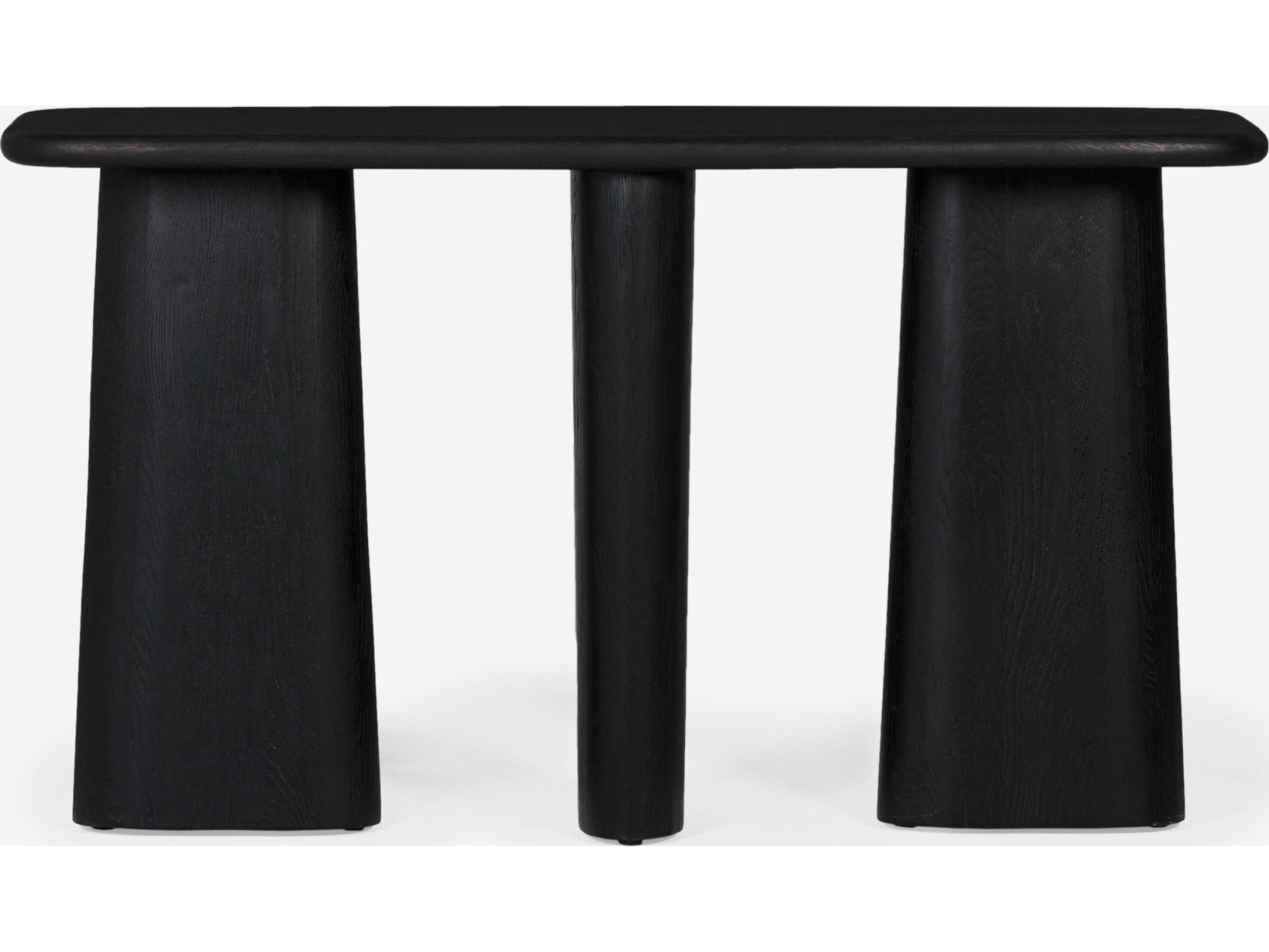 Union Home Laurel Rectangular Wood Charcoal Console Table