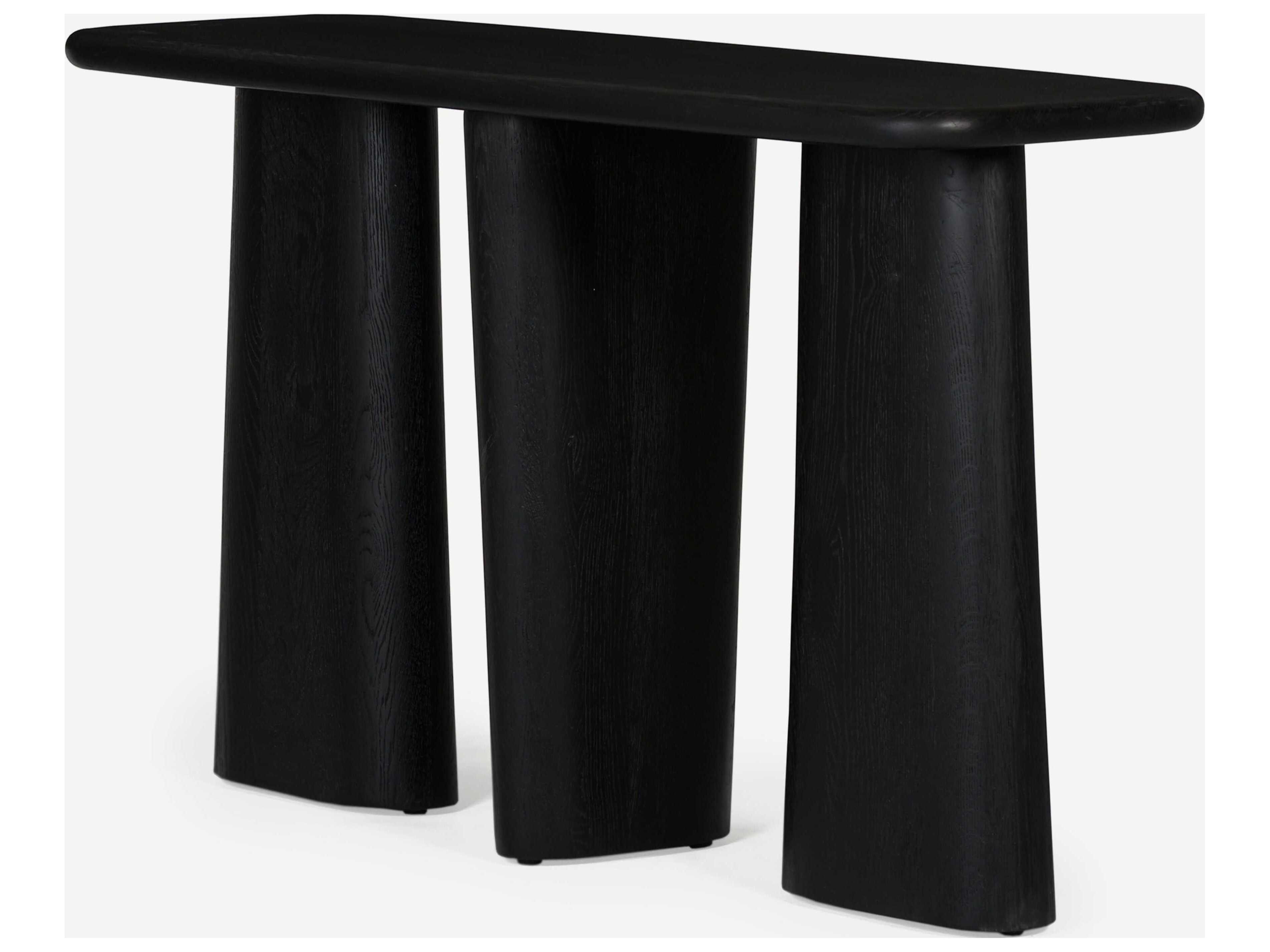 Union Home Laurel Rectangular Wood Charcoal Console Table