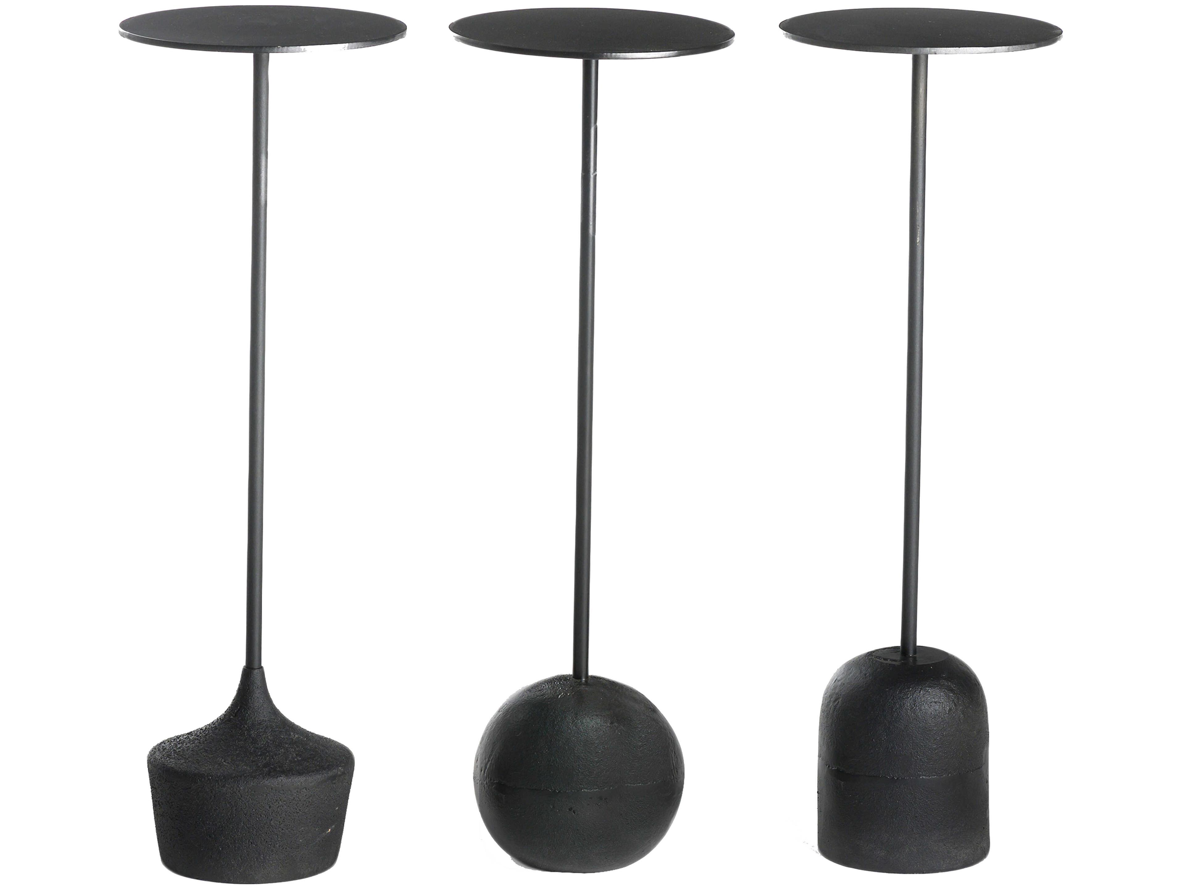 Union Home Cannon Round Steel Burnt Oil End Table