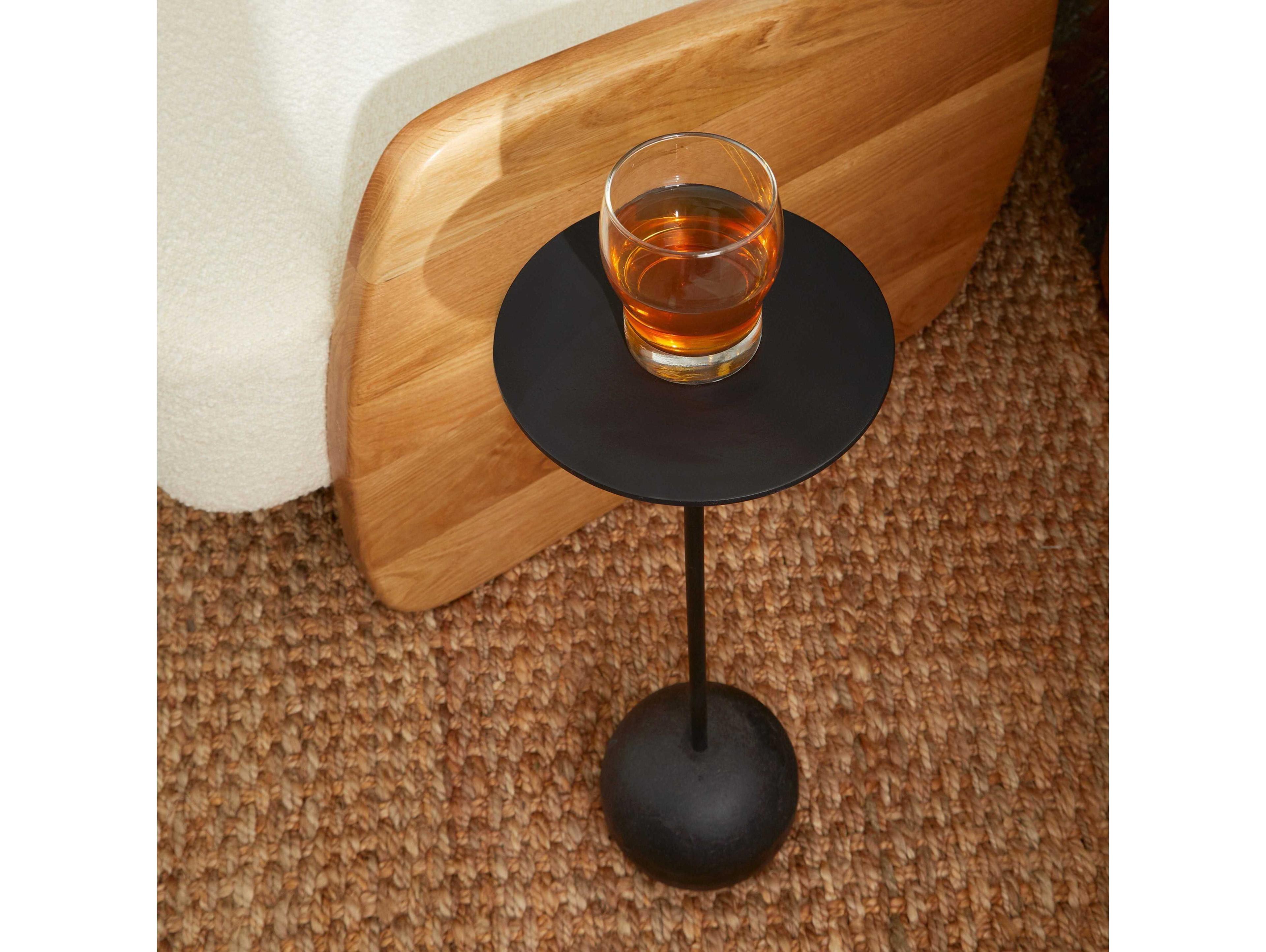 Union Home Cannon Round Steel Burnt Oil End Table