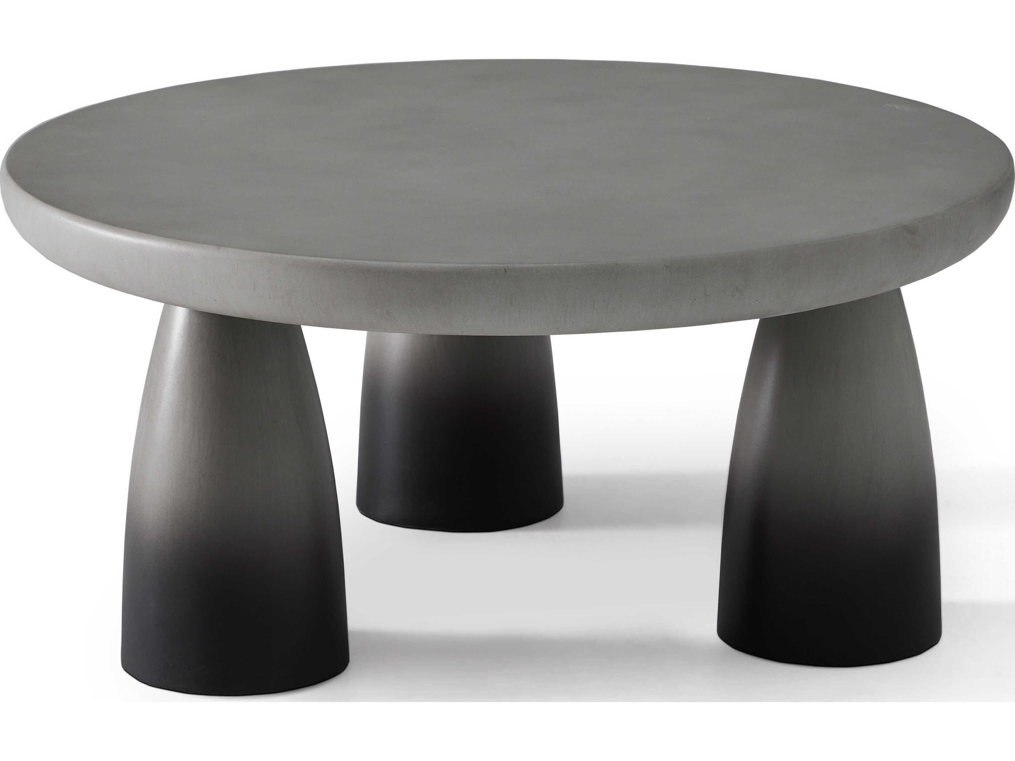 Union Home Bowlero Round Concrete Ombre Coffee Table