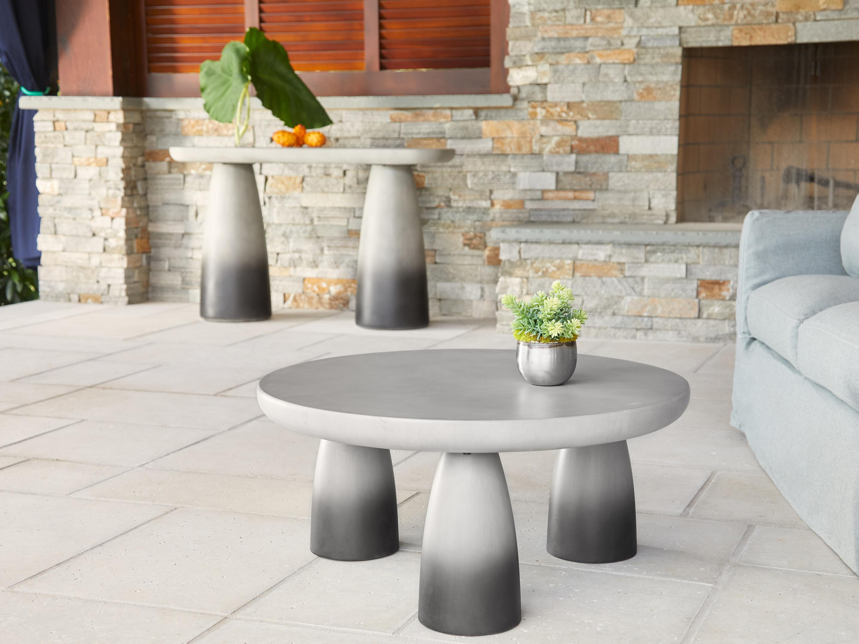 Union Home Bowlero Round Concrete Ombre Coffee Table