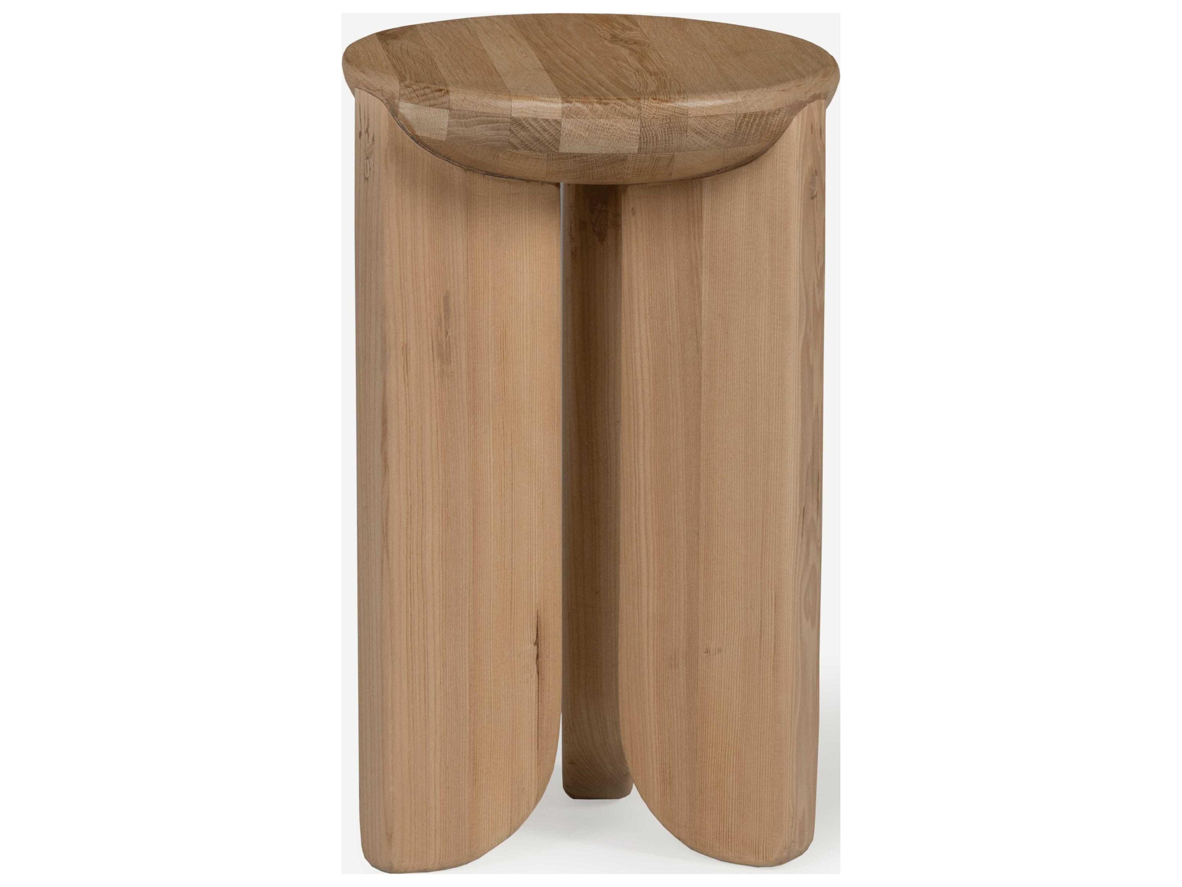 Union Home Hemi Round Wood Natural End Table