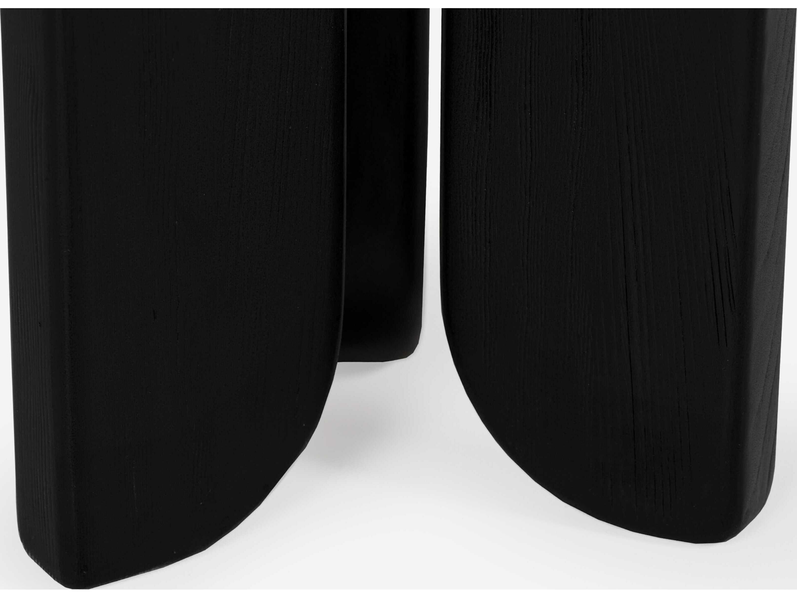 Union Home Hemi Round Wood Charcoal End Table