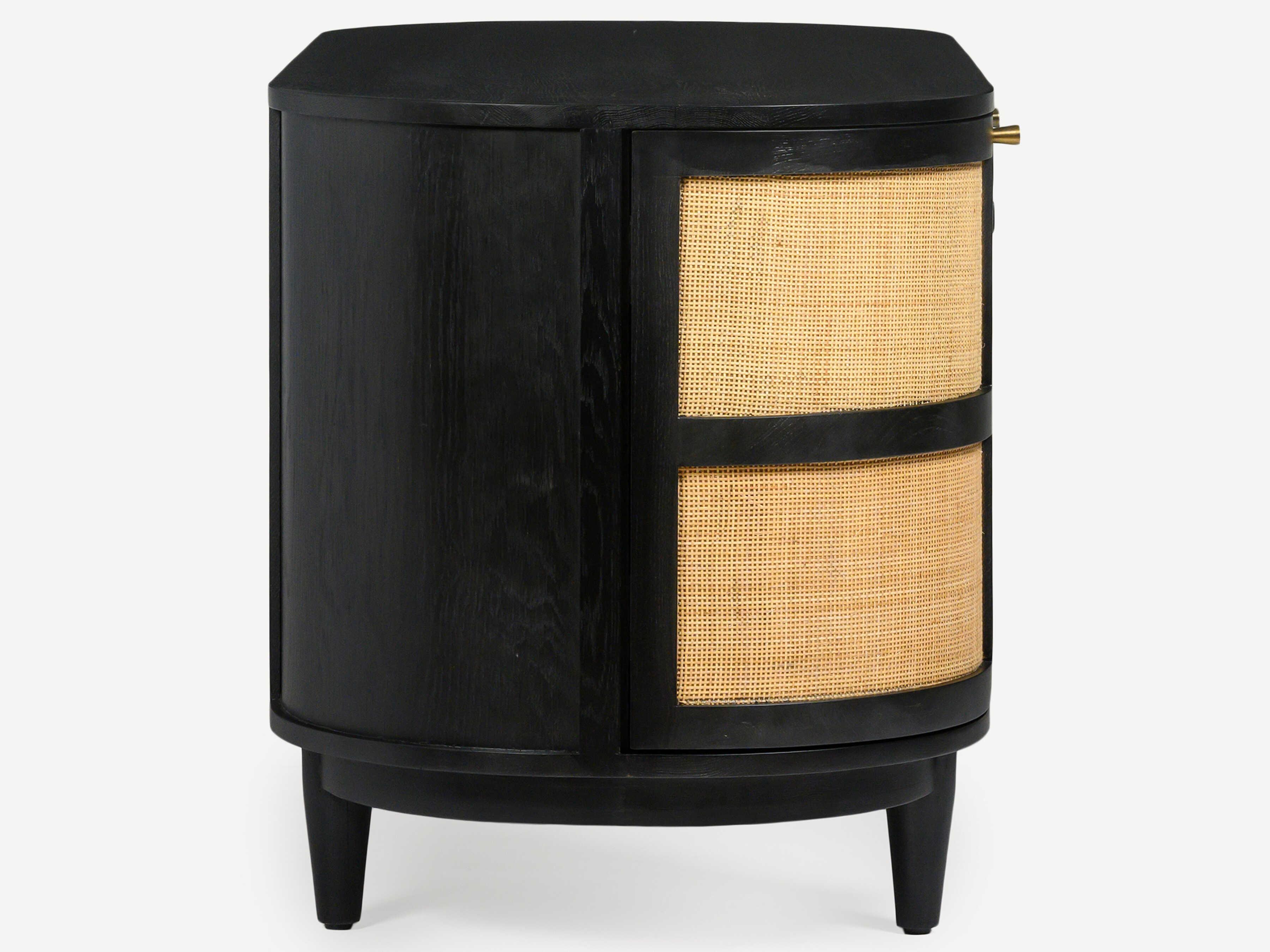 Union Home Canggu Charcoal Black Oak Wood Writing Desk