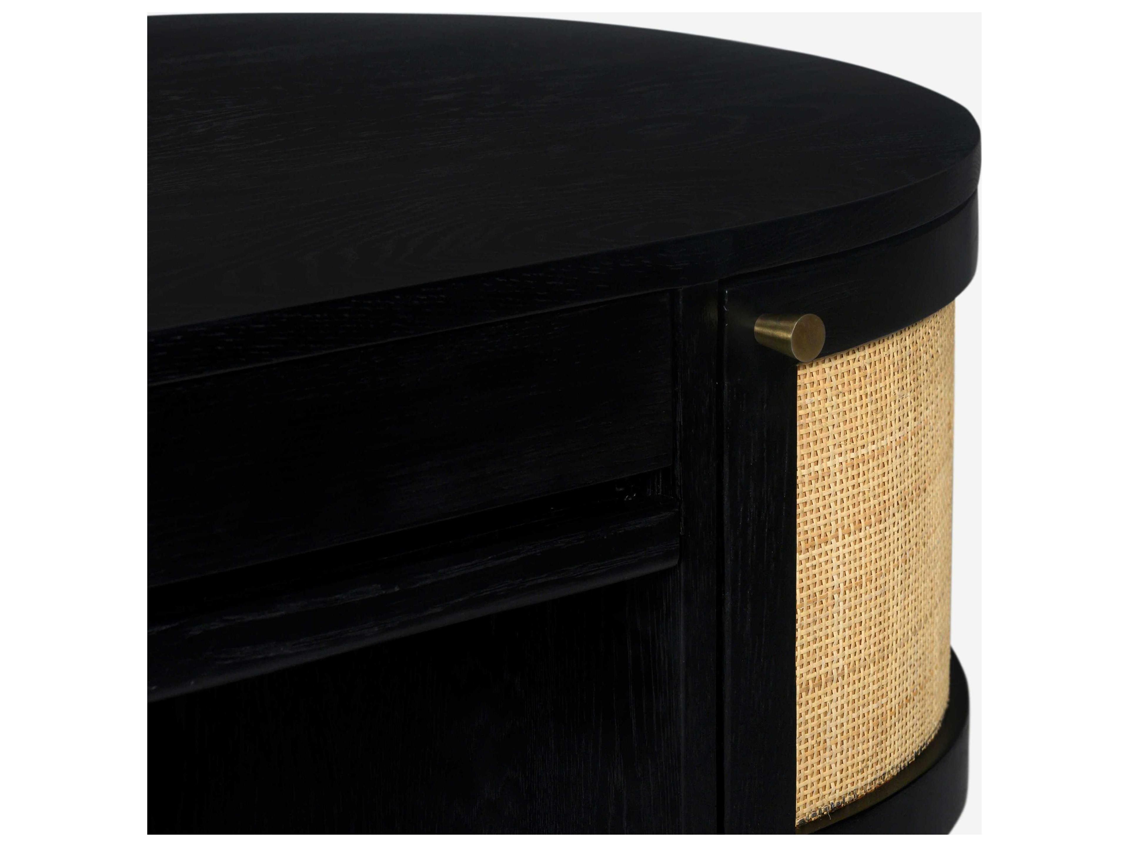 Union Home Canggu Charcoal Black Oak Wood Writing Desk