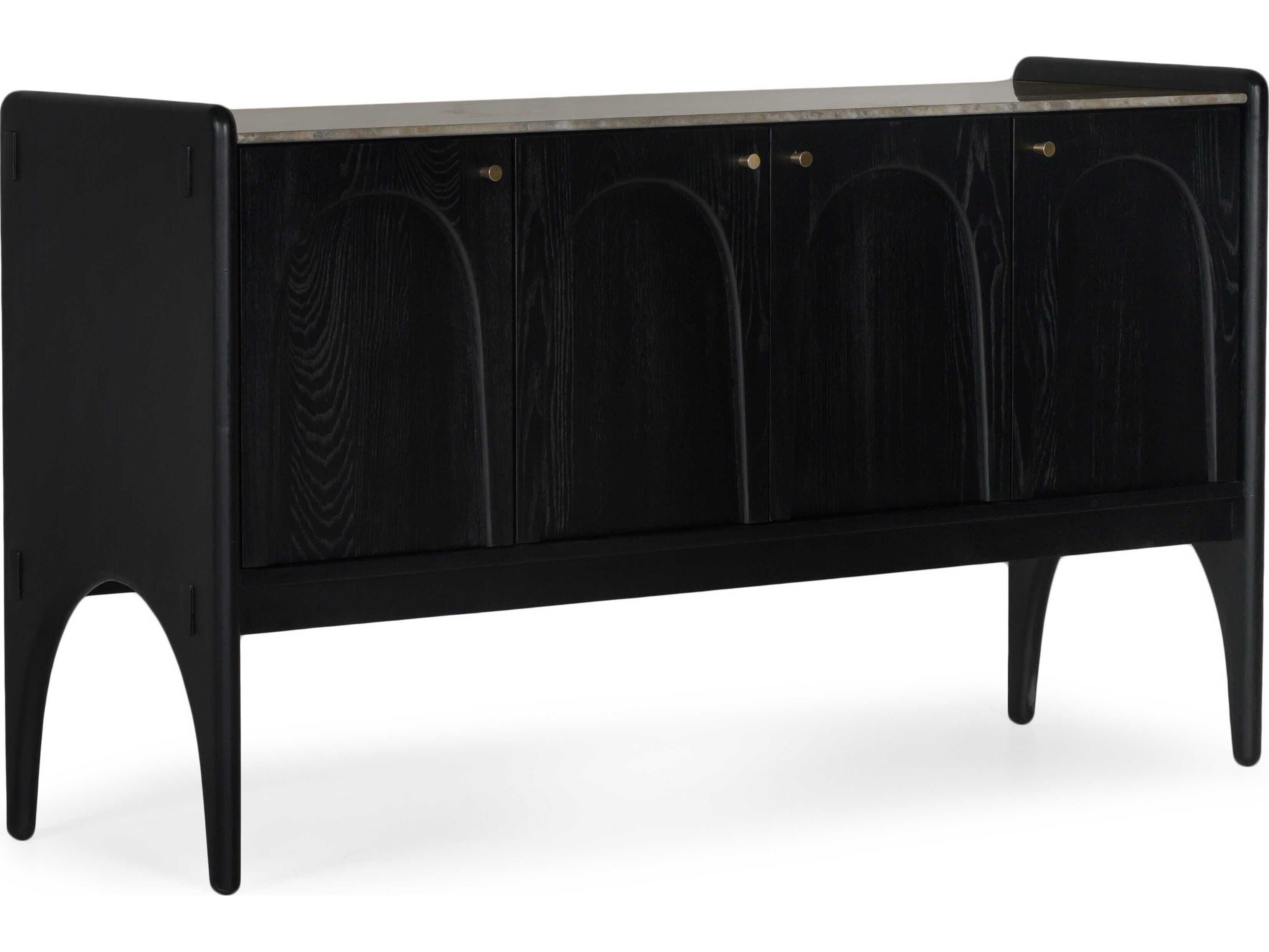 Union Home Luna 66" Oak Wood Charcoal Sideboard