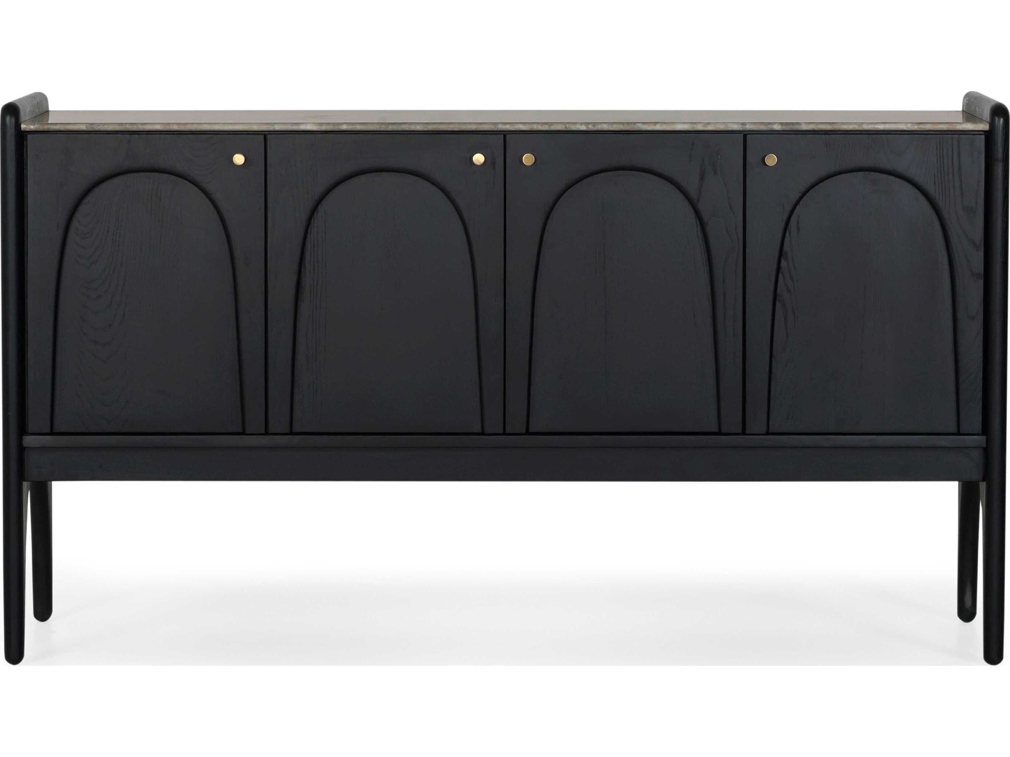 Union Home Luna 66" Oak Wood Charcoal Sideboard