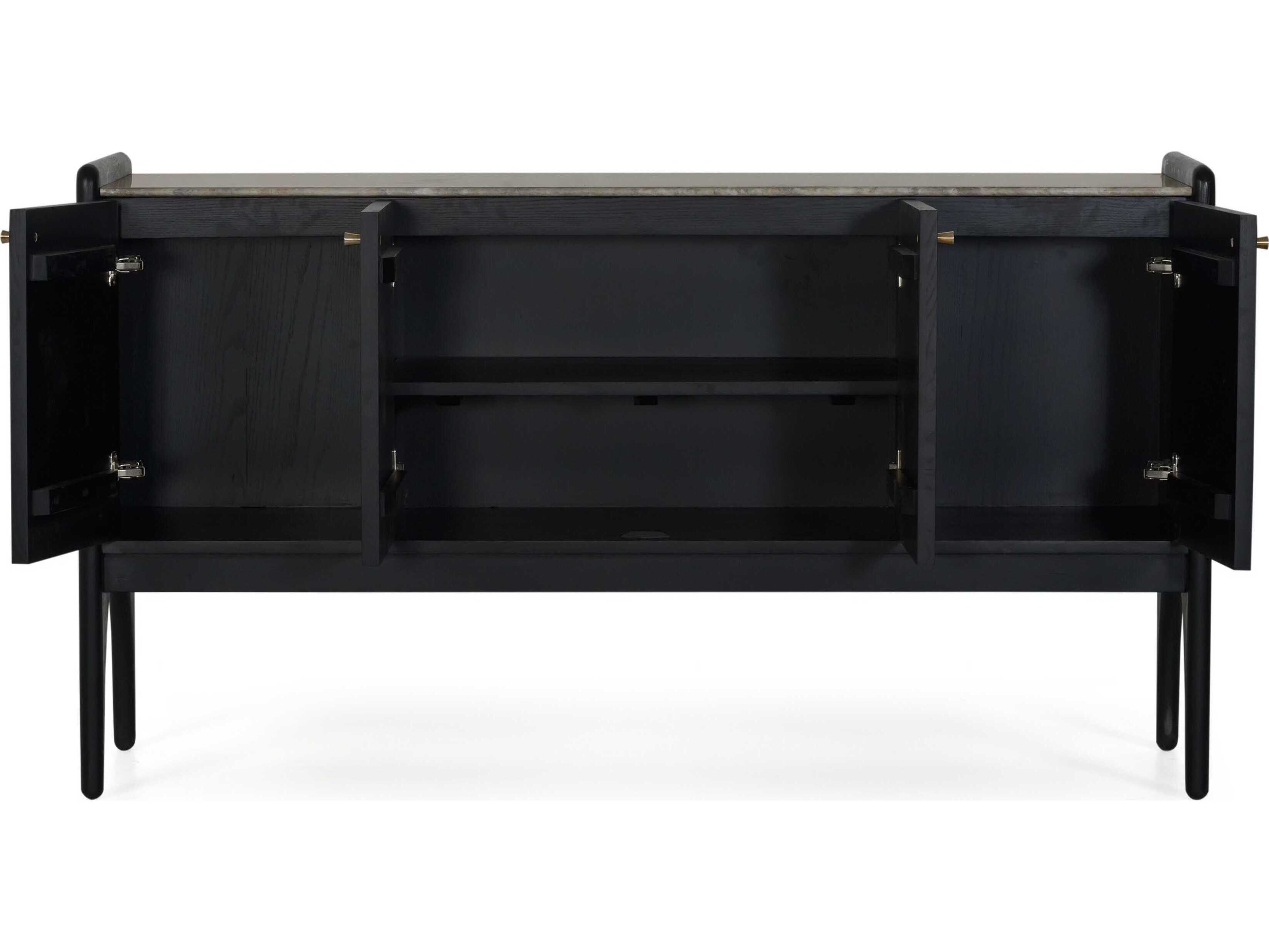 Union Home Luna 66" Oak Wood Charcoal Sideboard