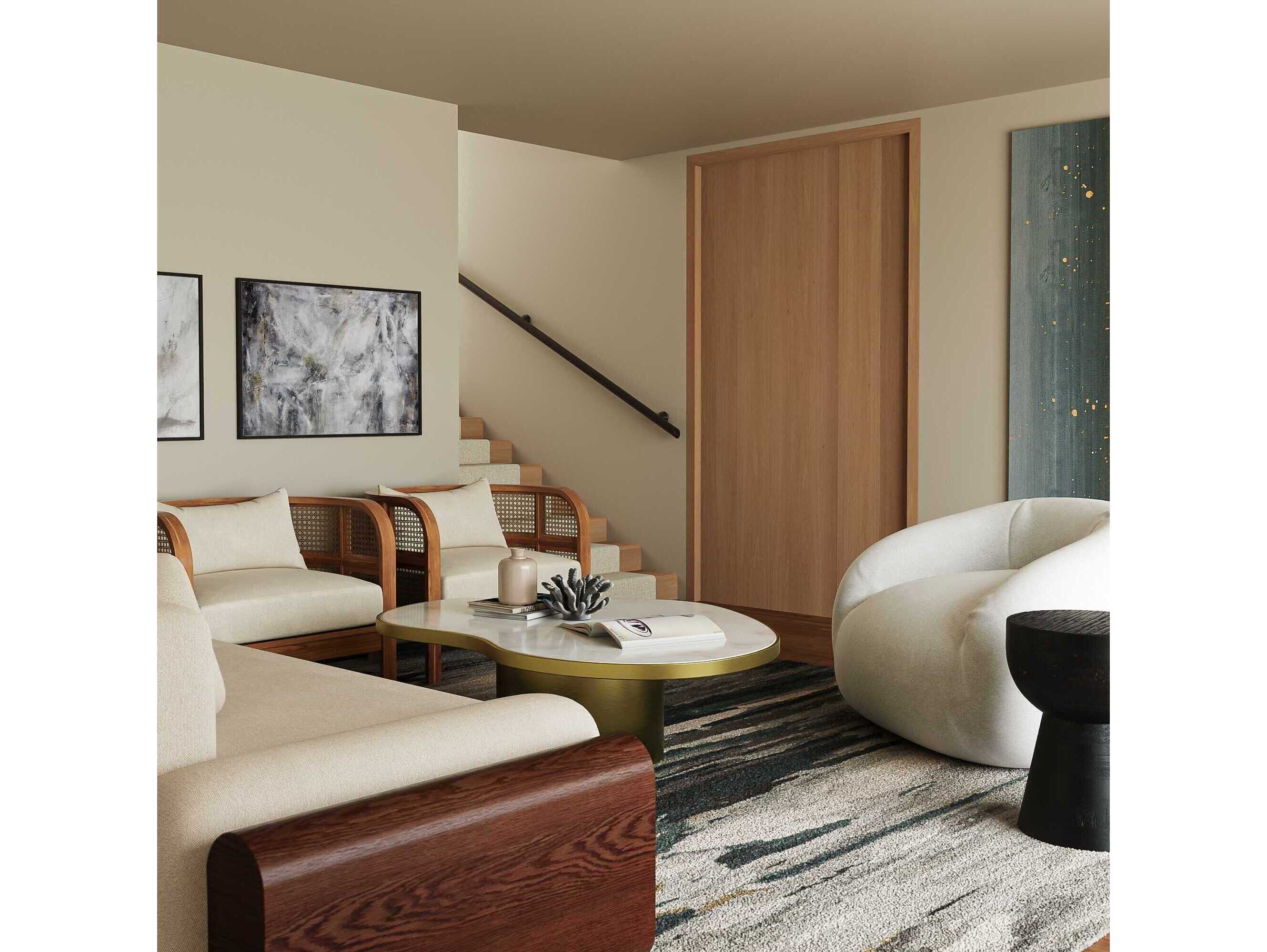 Union Home Cubby White Accent Chair