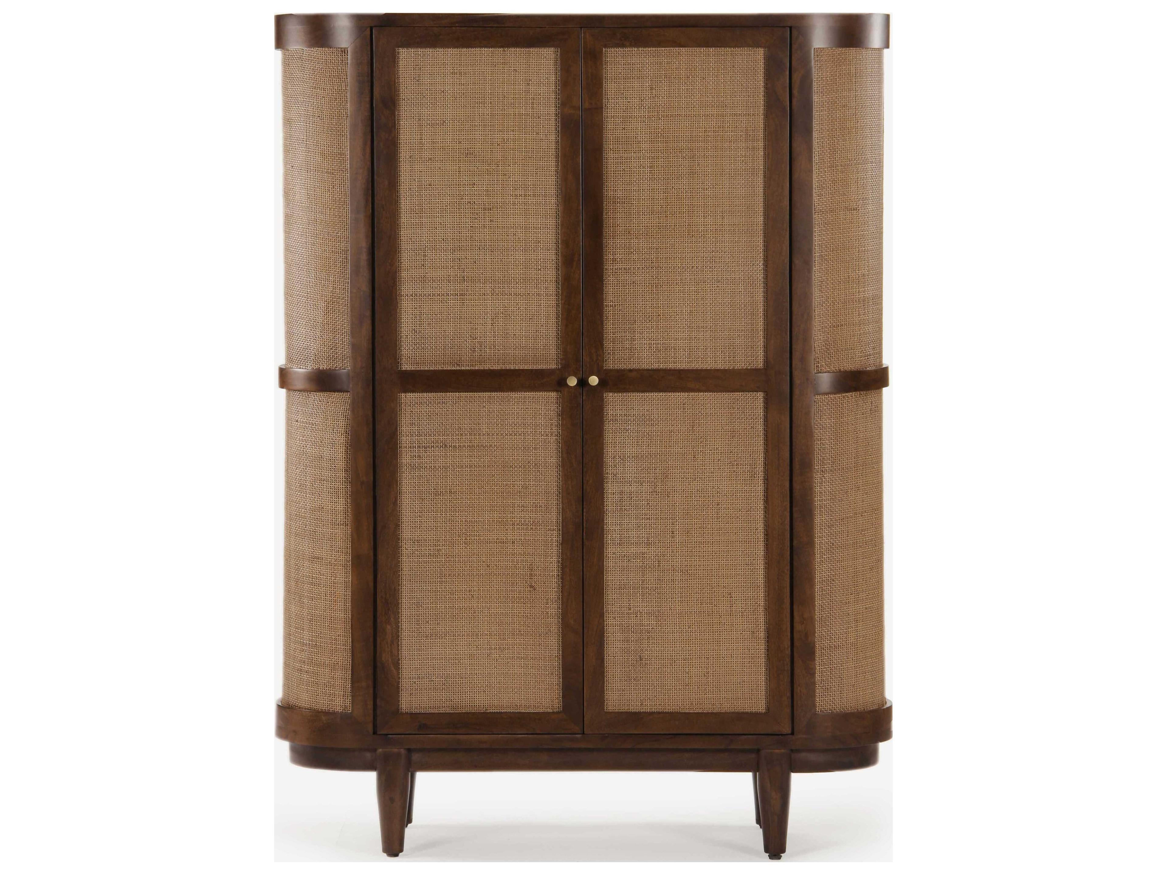 Union Home Canggu Porto Dark Brown Acacia Wood Accent Cabinet