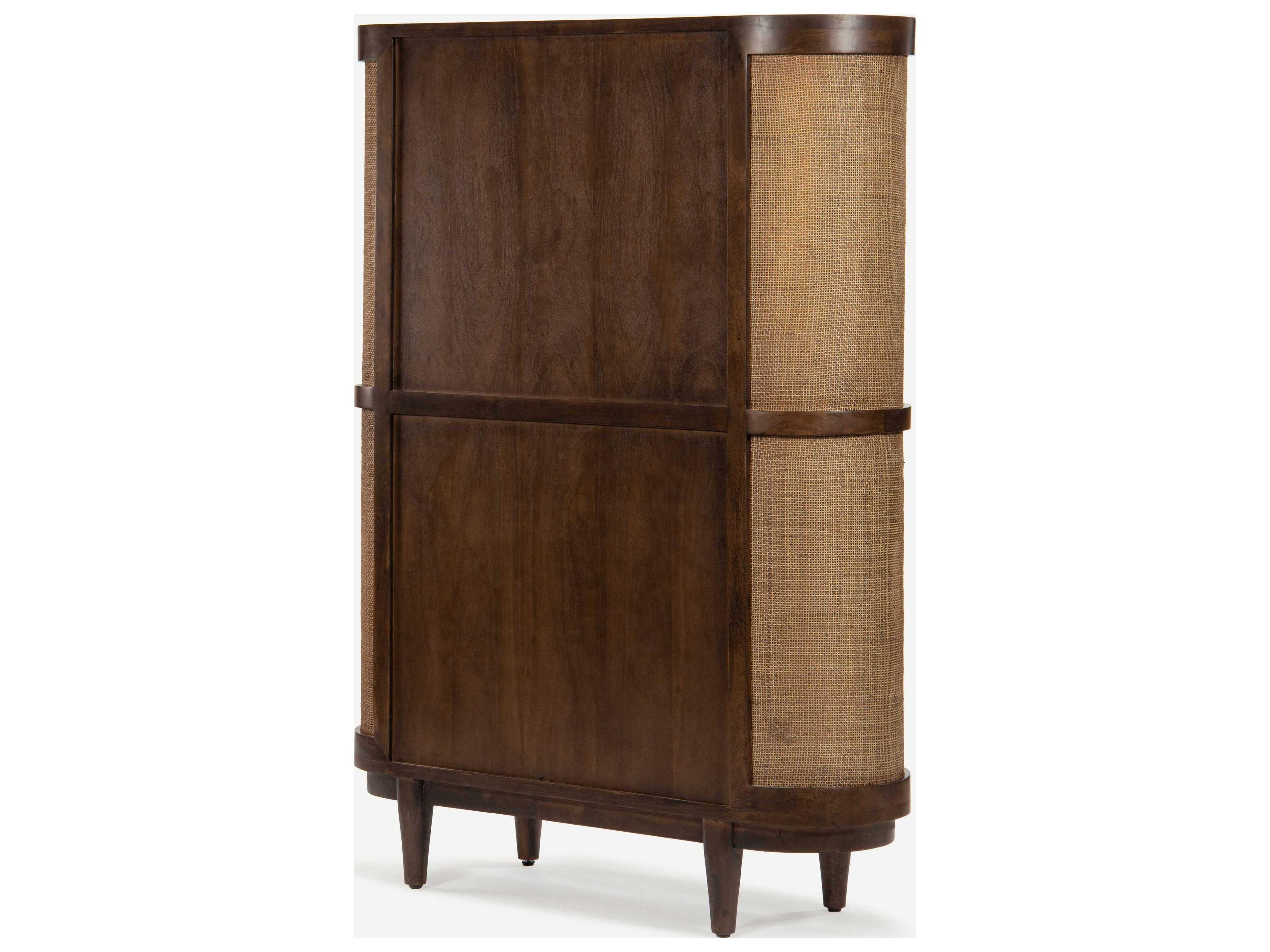 Union Home Canggu Porto Dark Brown Acacia Wood Accent Cabinet