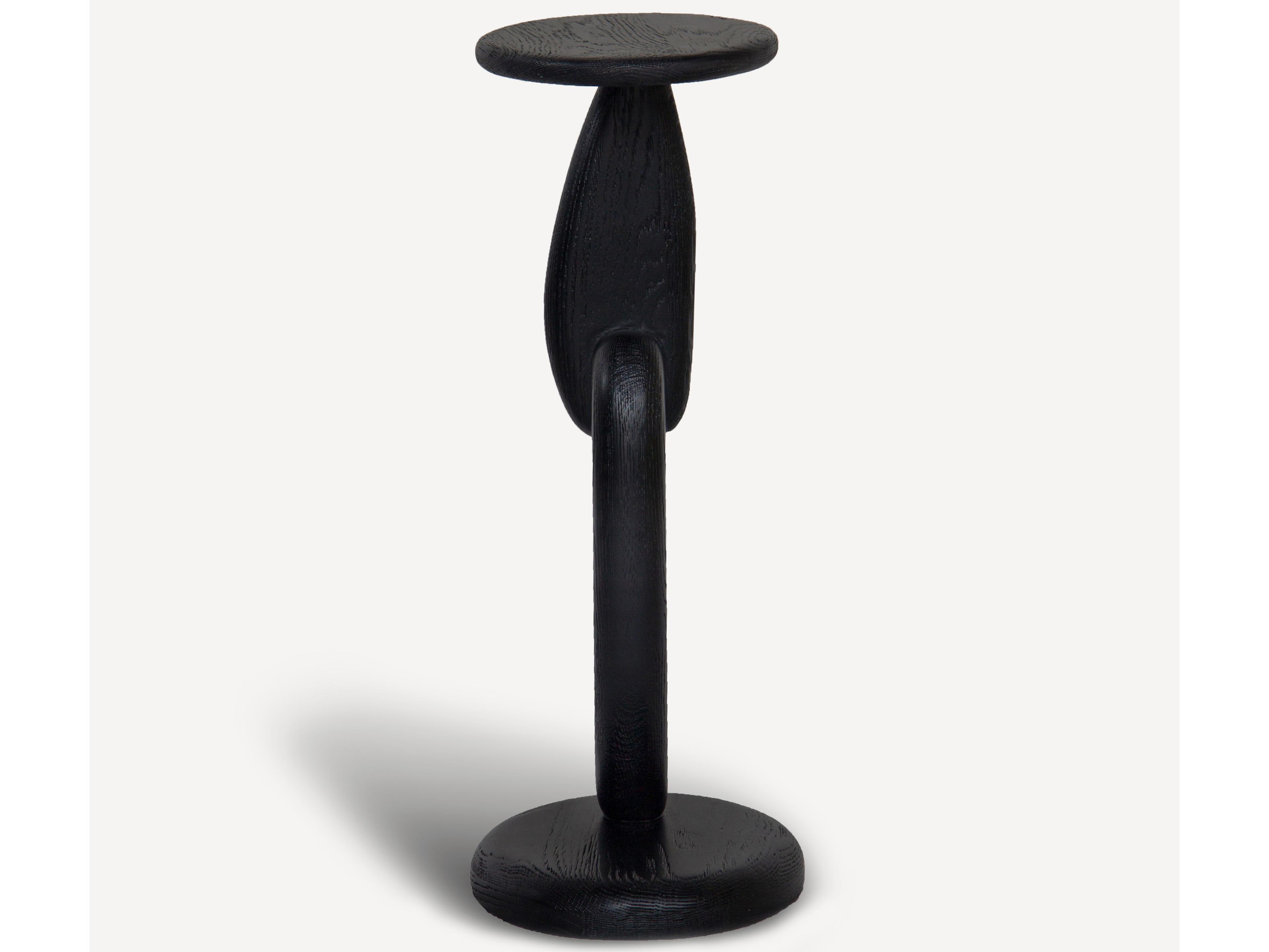 Union Home Totem Oval Wood Charcoal End Table