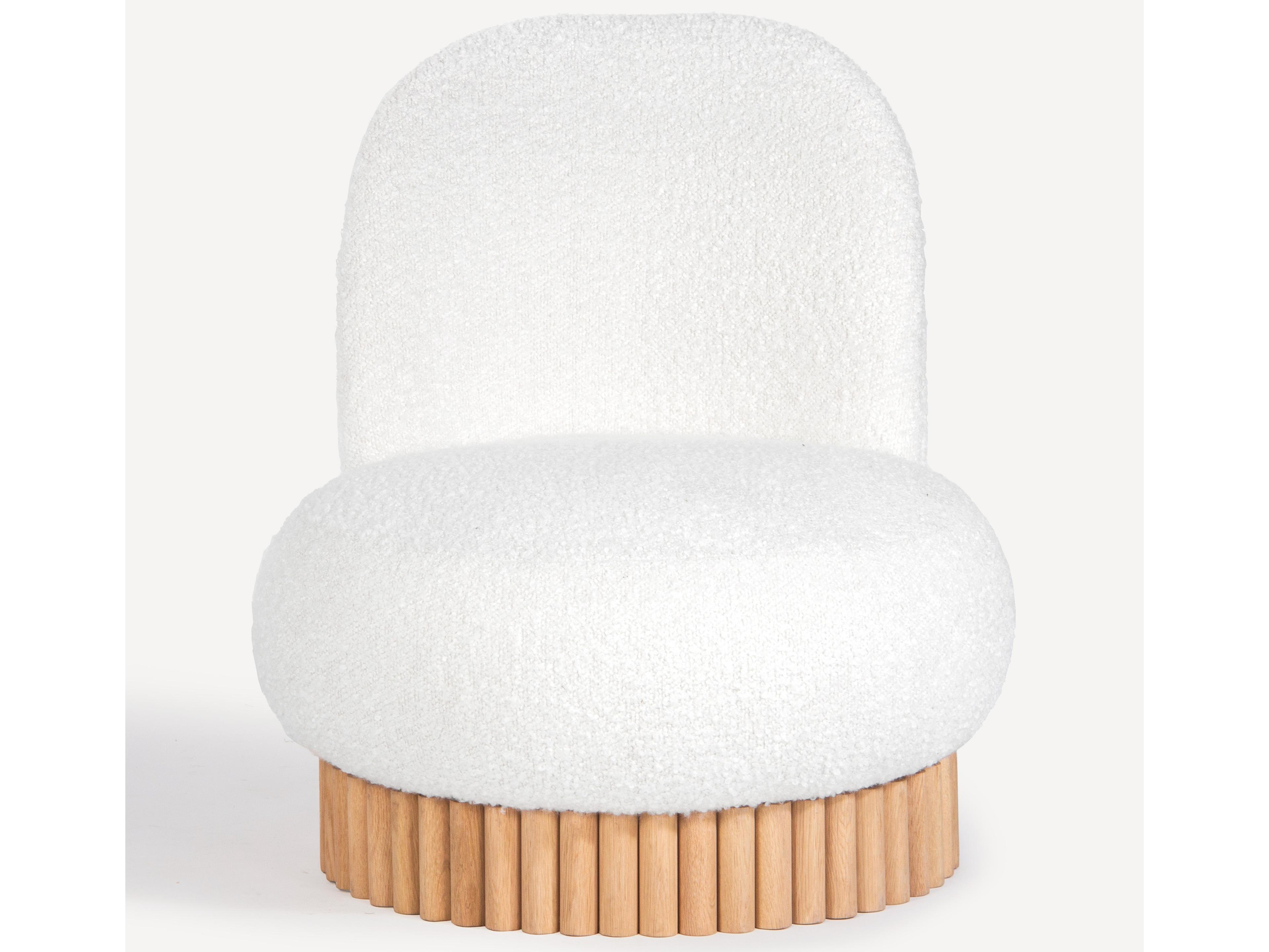 Union Home Corso Swivel White Accent Chair