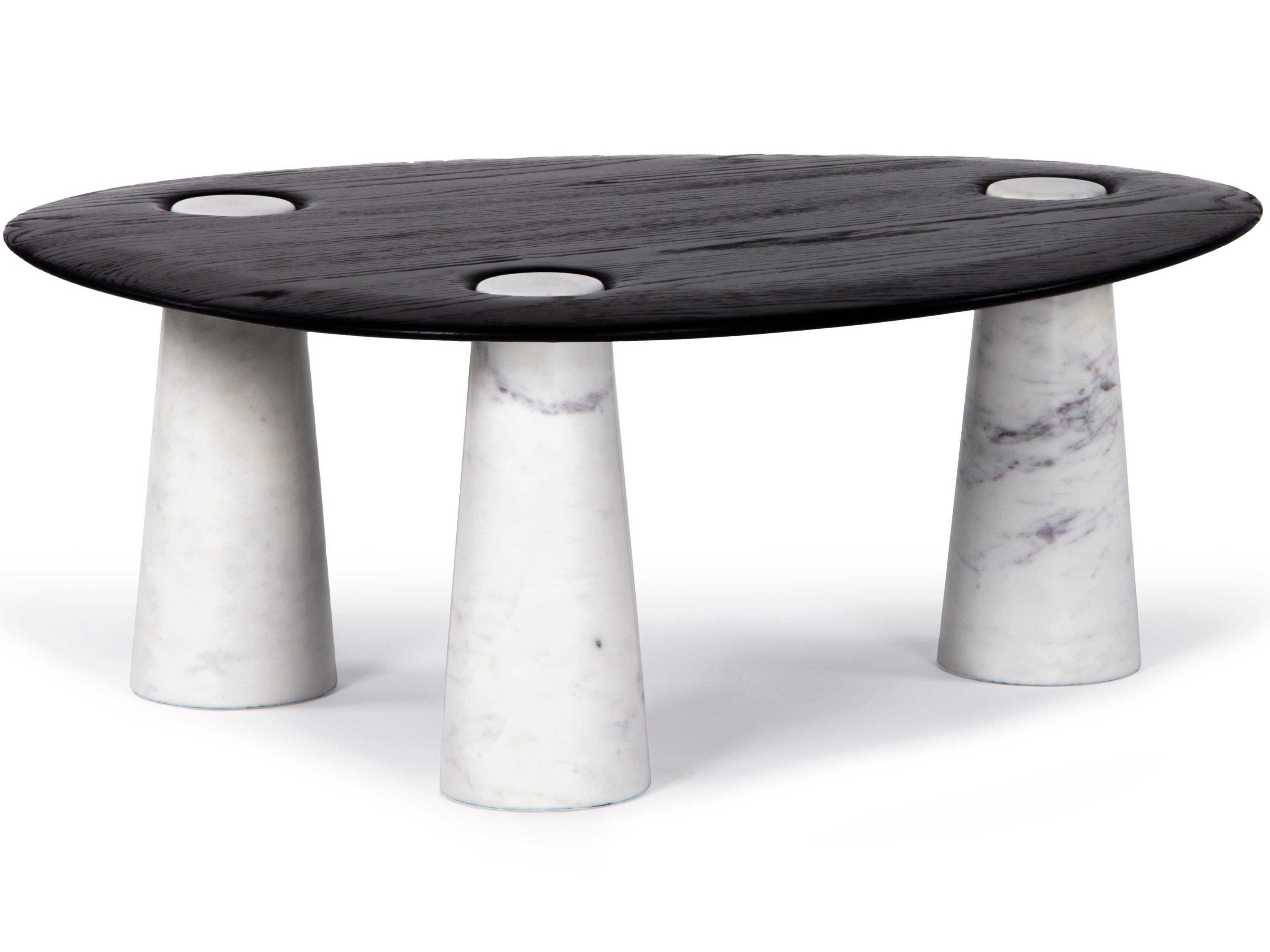 Union Home Cora Oval Wood Charcoal Coffee Table