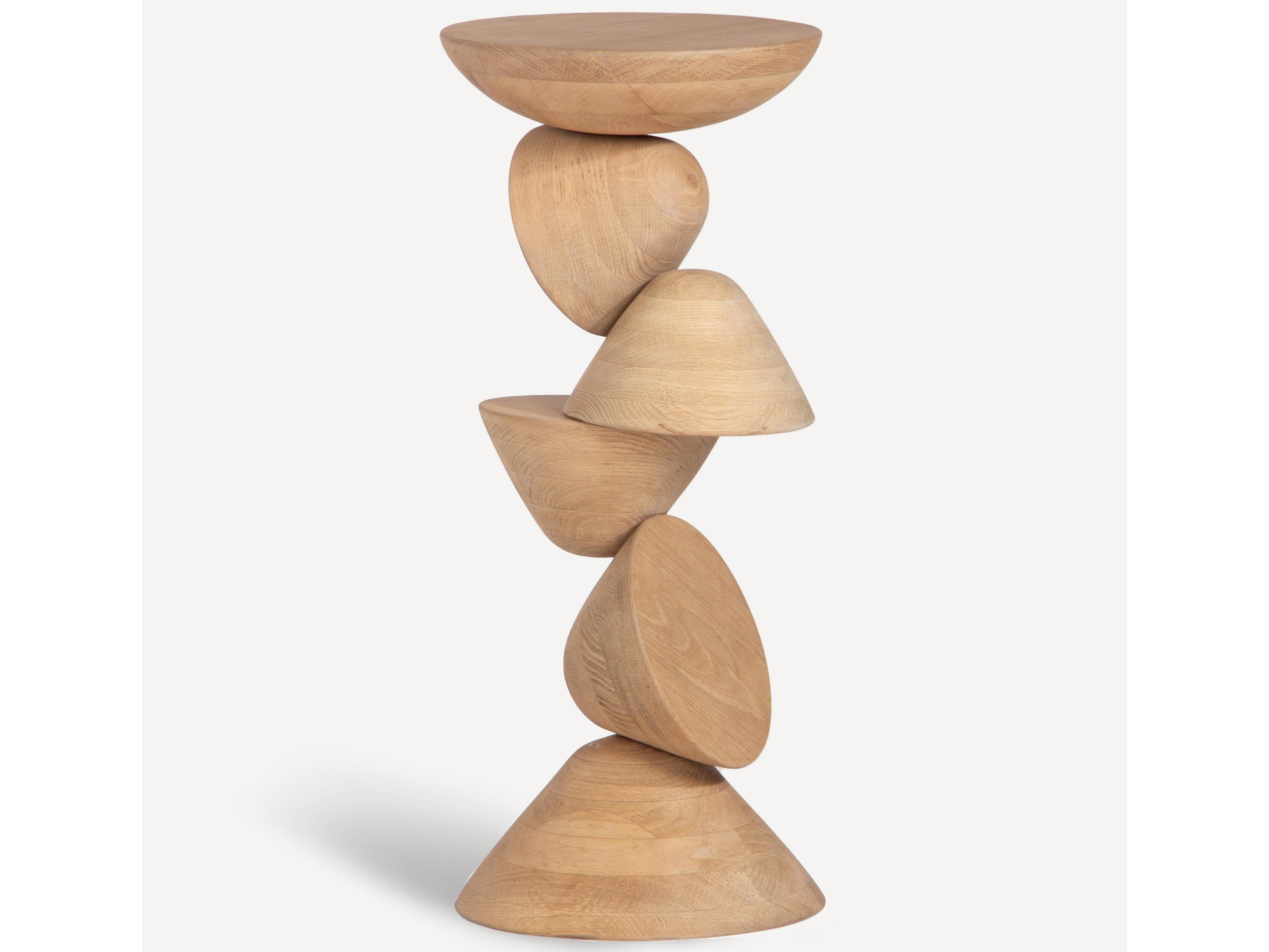 Union Home Mound Round Wood Natural End Table