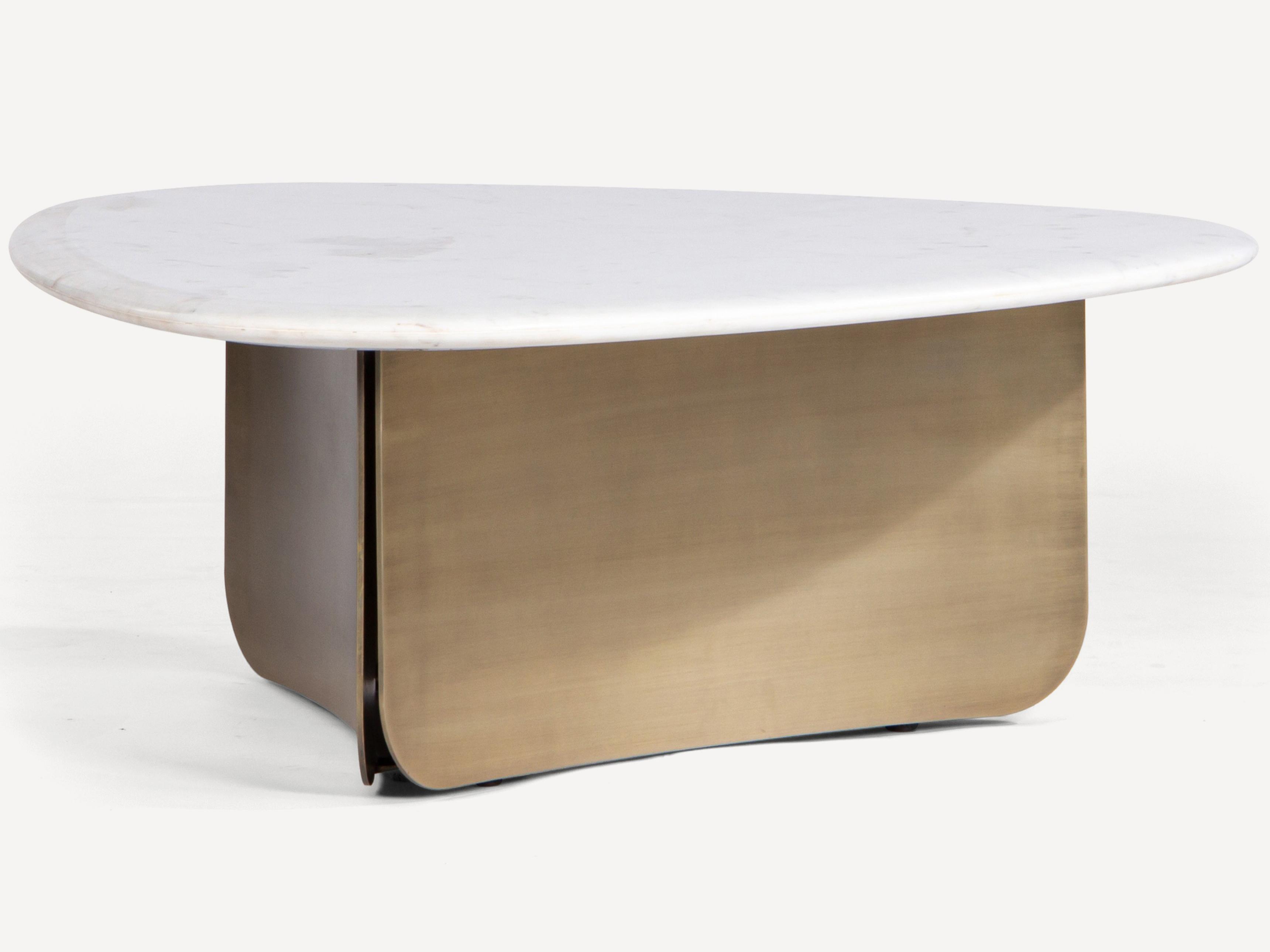 Union Home Pablo Marble Antique Brass Coffee Table