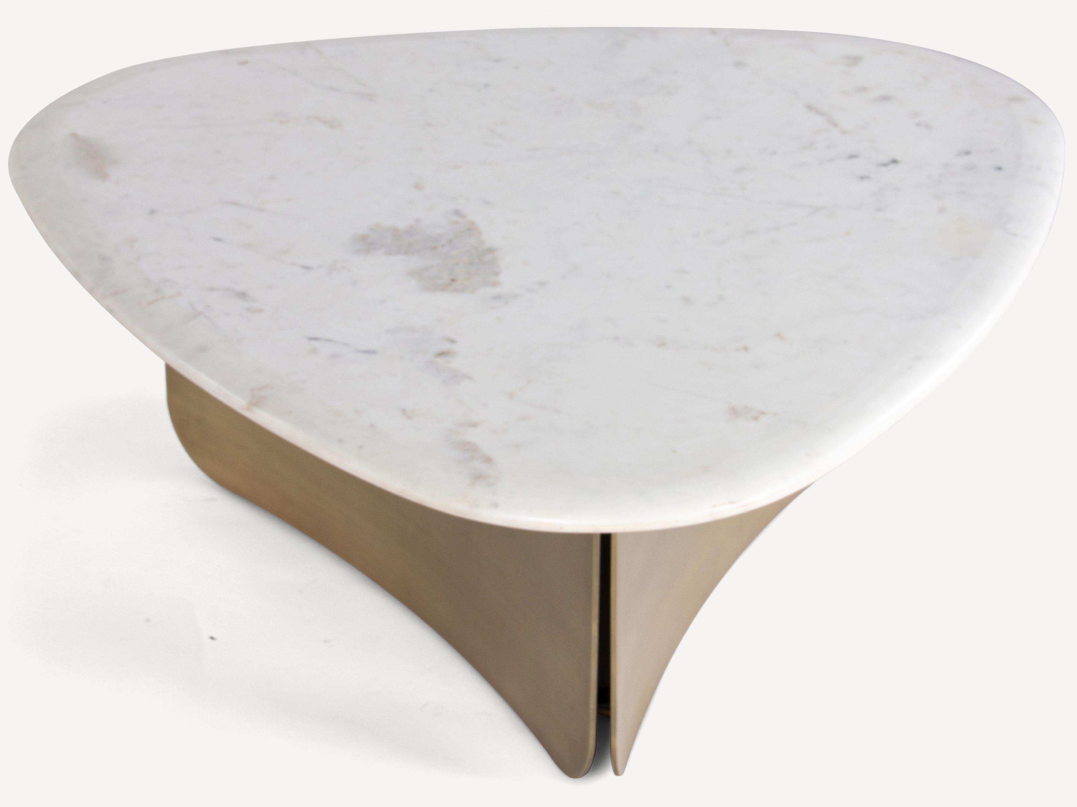 Union Home Pablo Marble Antique Brass Coffee Table