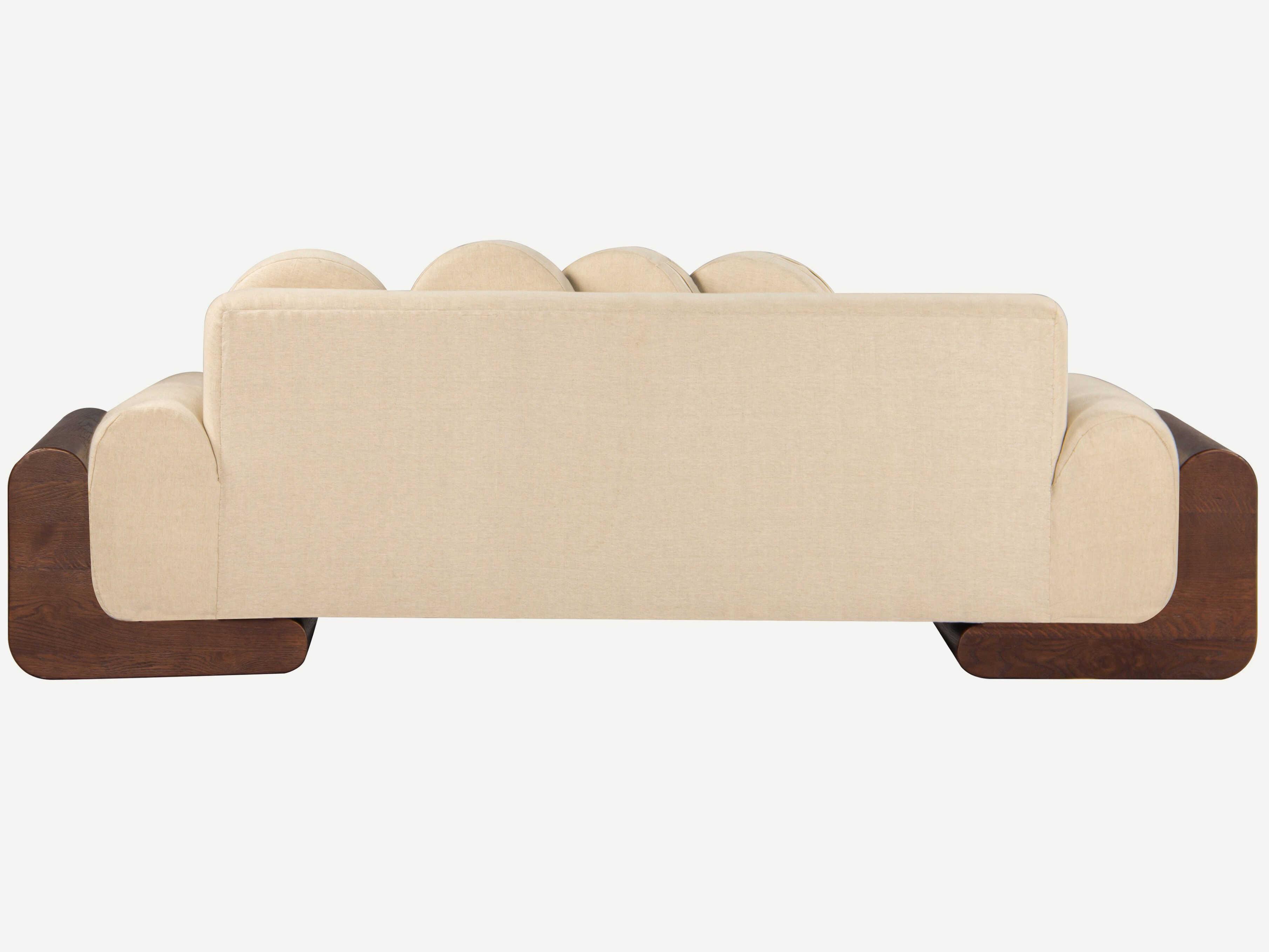 Union Home Emma Brown Off White Linen Oak Wood Upholstered Daybed