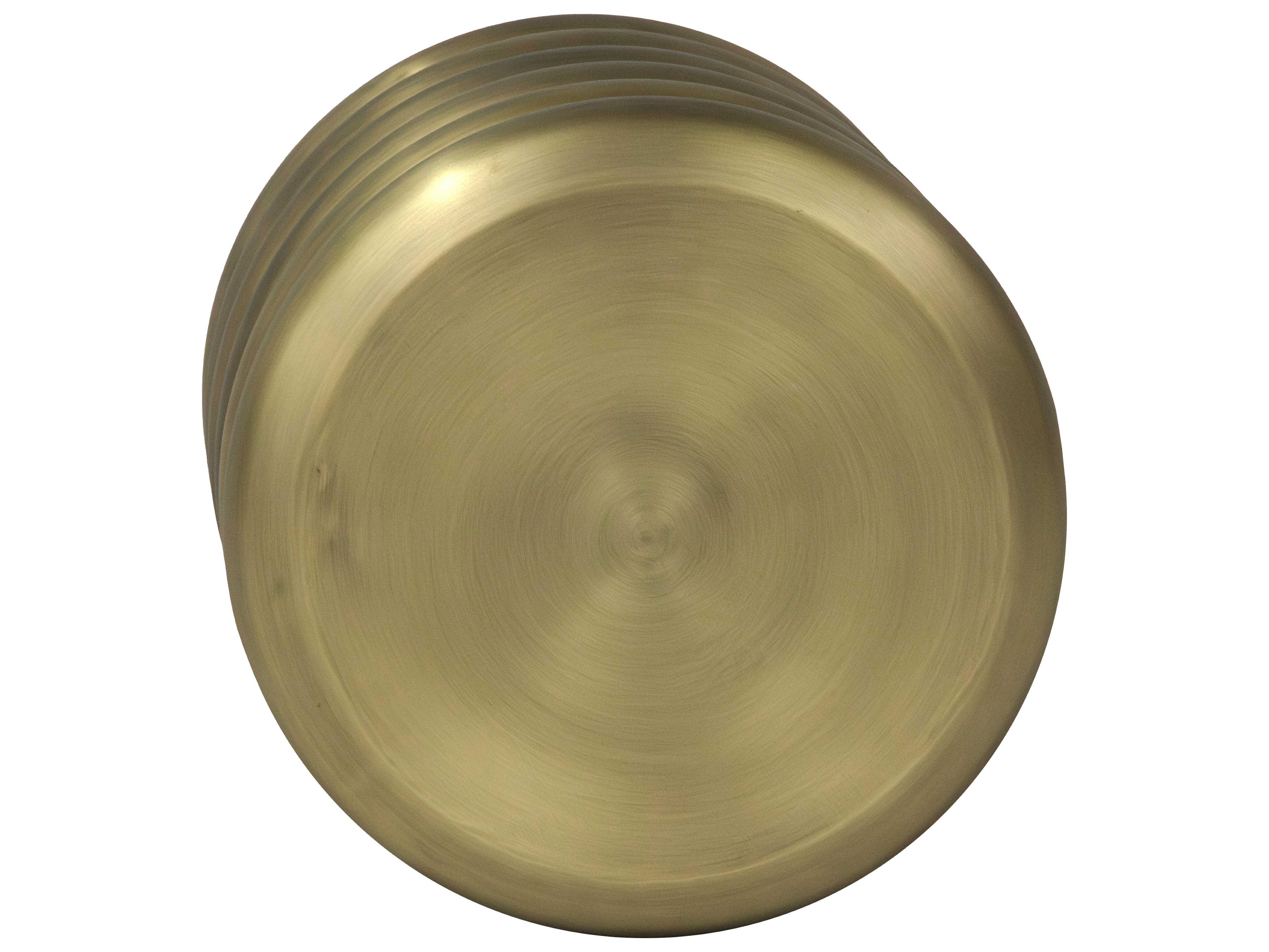 Union Home Hanson Round Metal Antique Brass End Table