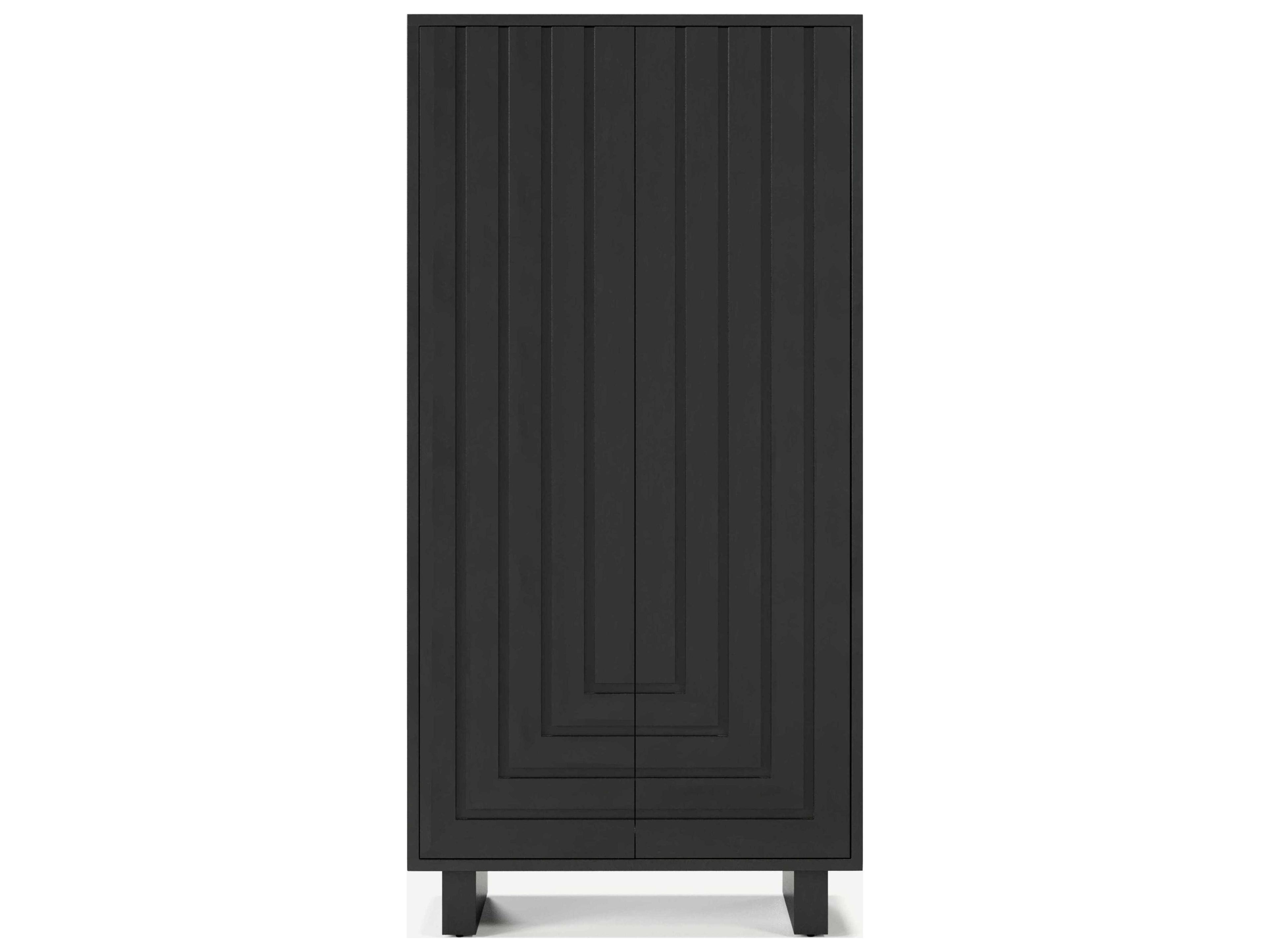 Union Home Array Charcoal Black Hardwood Accent Cabinet