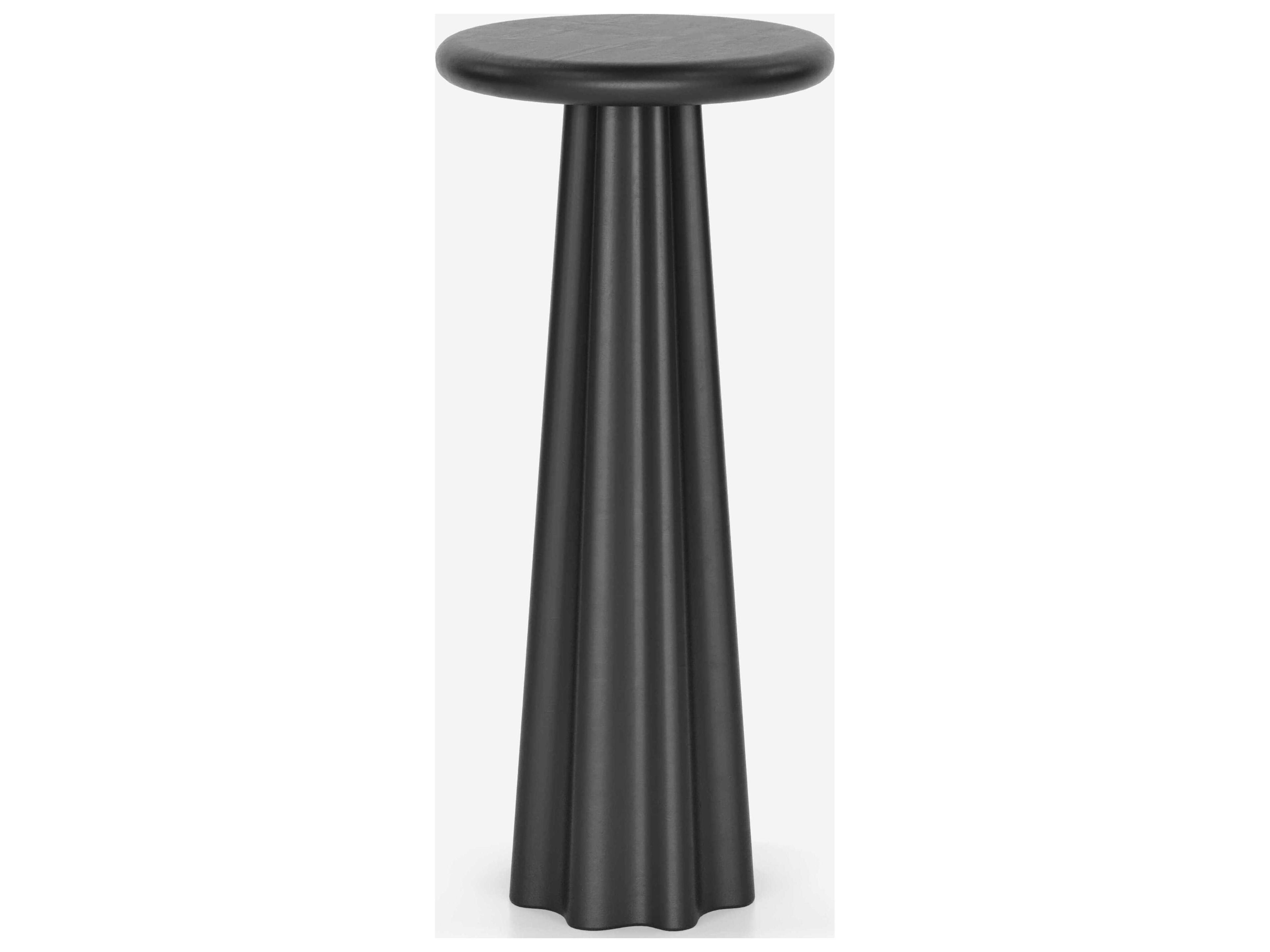Union Home Bella Round Concrete Charcoal End Table