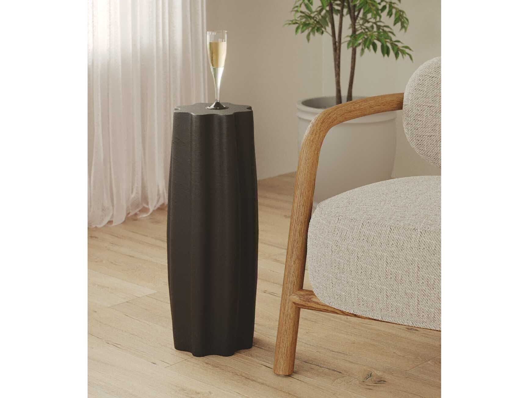 Union Home Clara Octagon Concrete Charcoal End Table