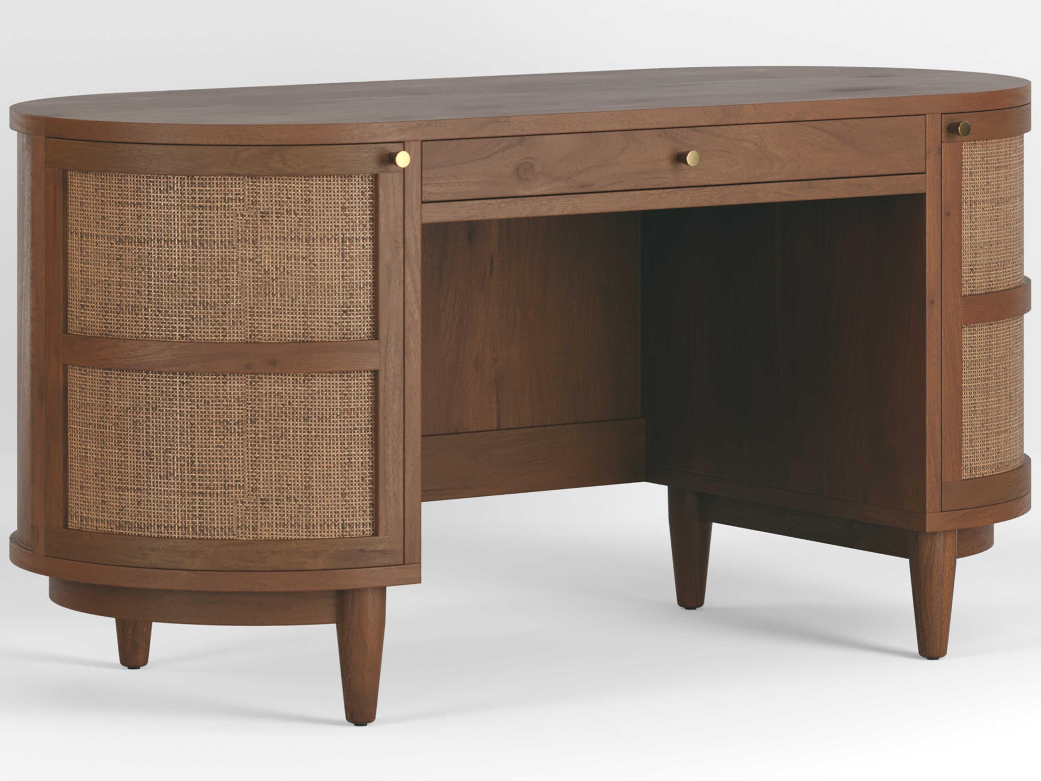 Union Home Canggu Porto Dark Brown Acacia Wood Writing Desk