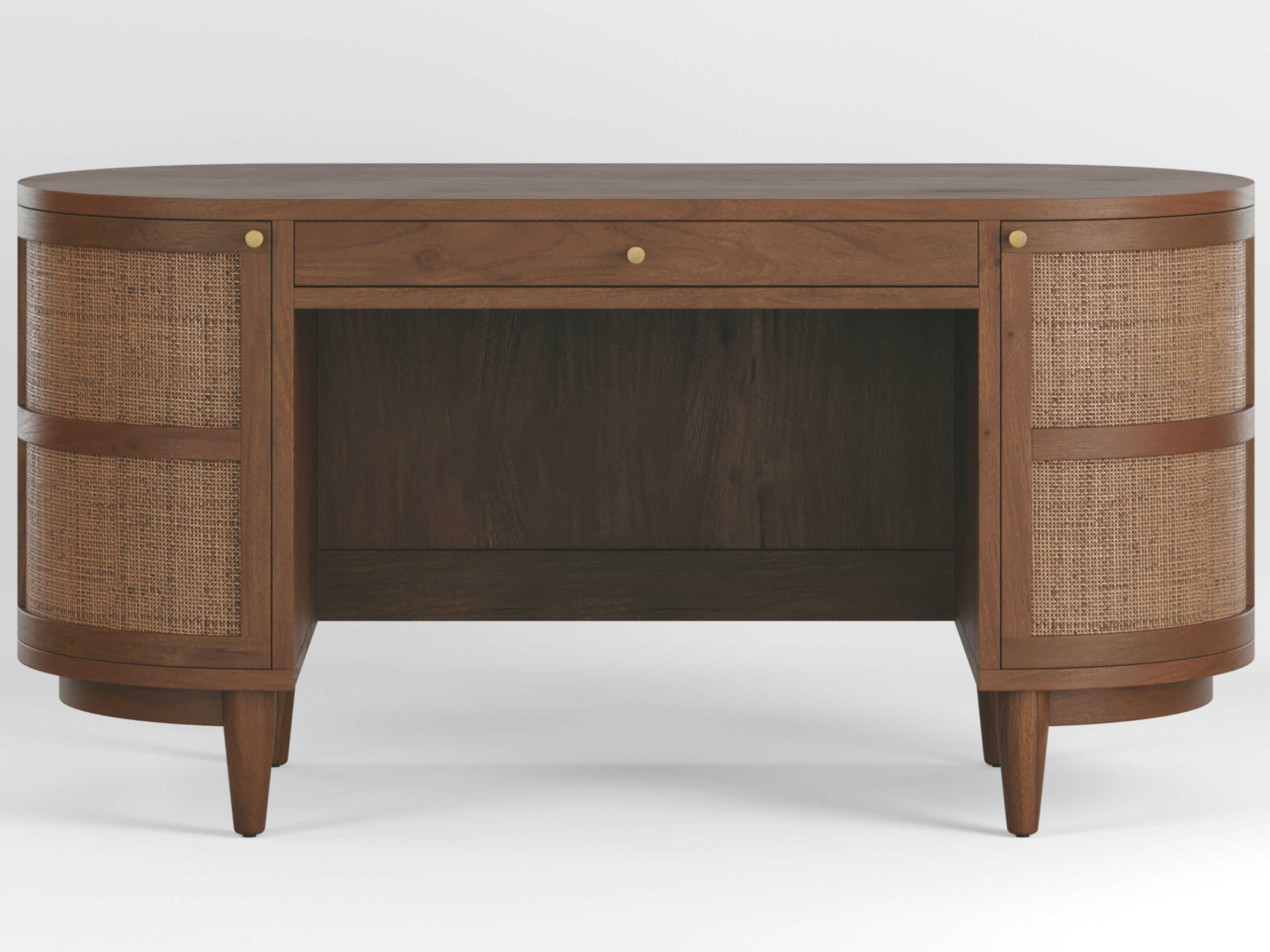 Union Home Canggu Porto Dark Brown Acacia Wood Writing Desk