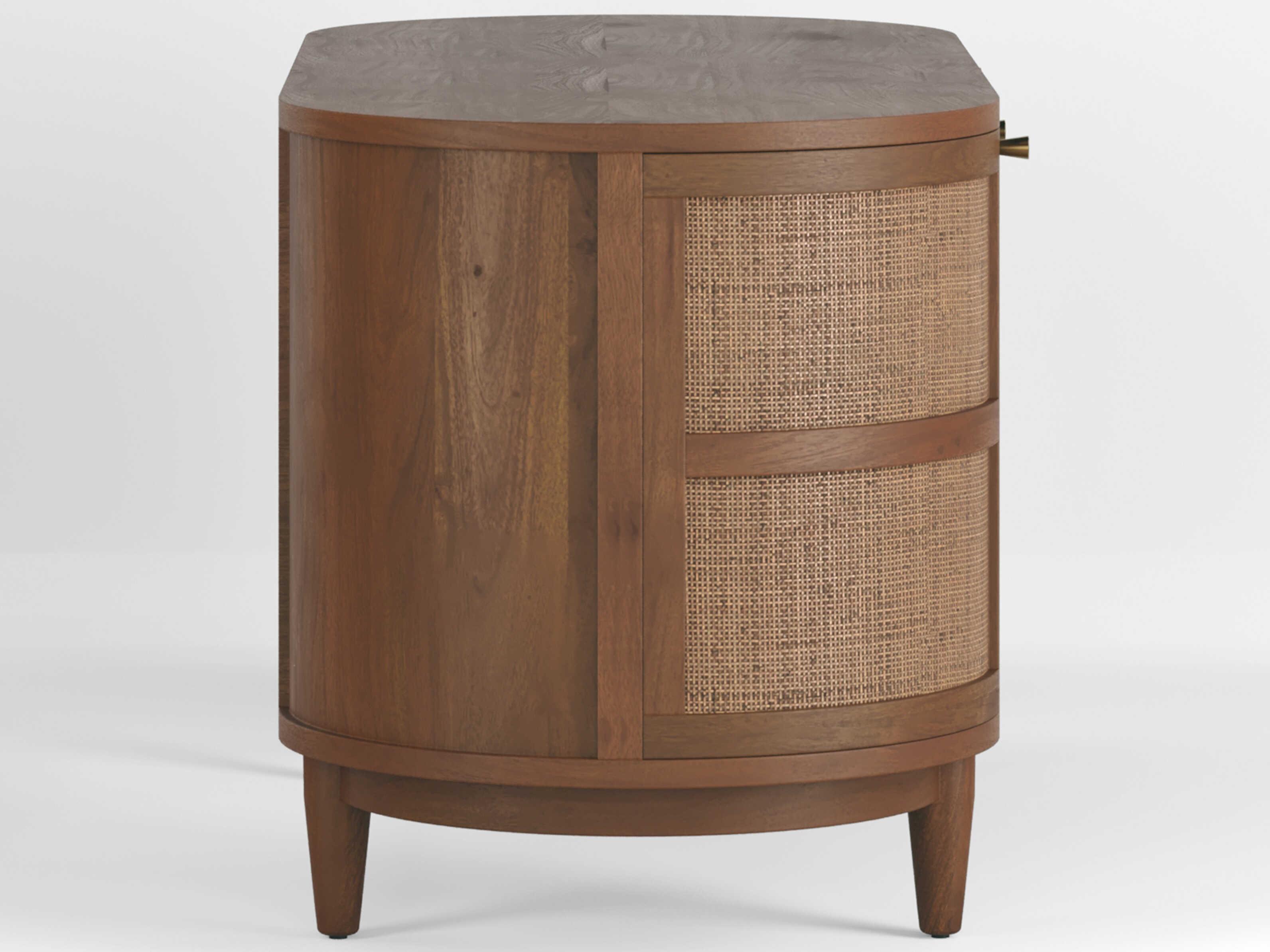 Union Home Canggu Porto Dark Brown Acacia Wood Writing Desk