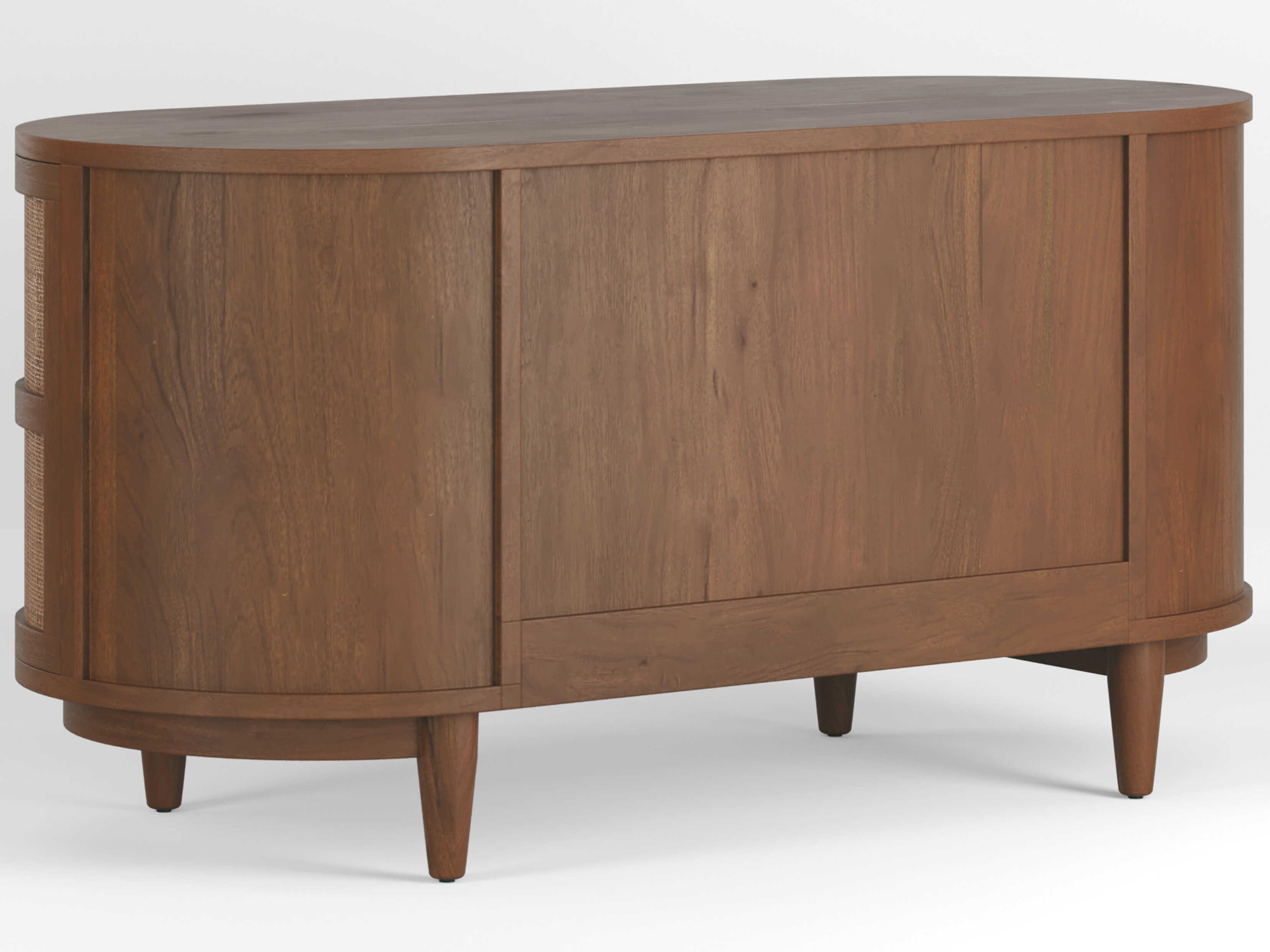 Union Home Canggu Porto Dark Brown Acacia Wood Writing Desk