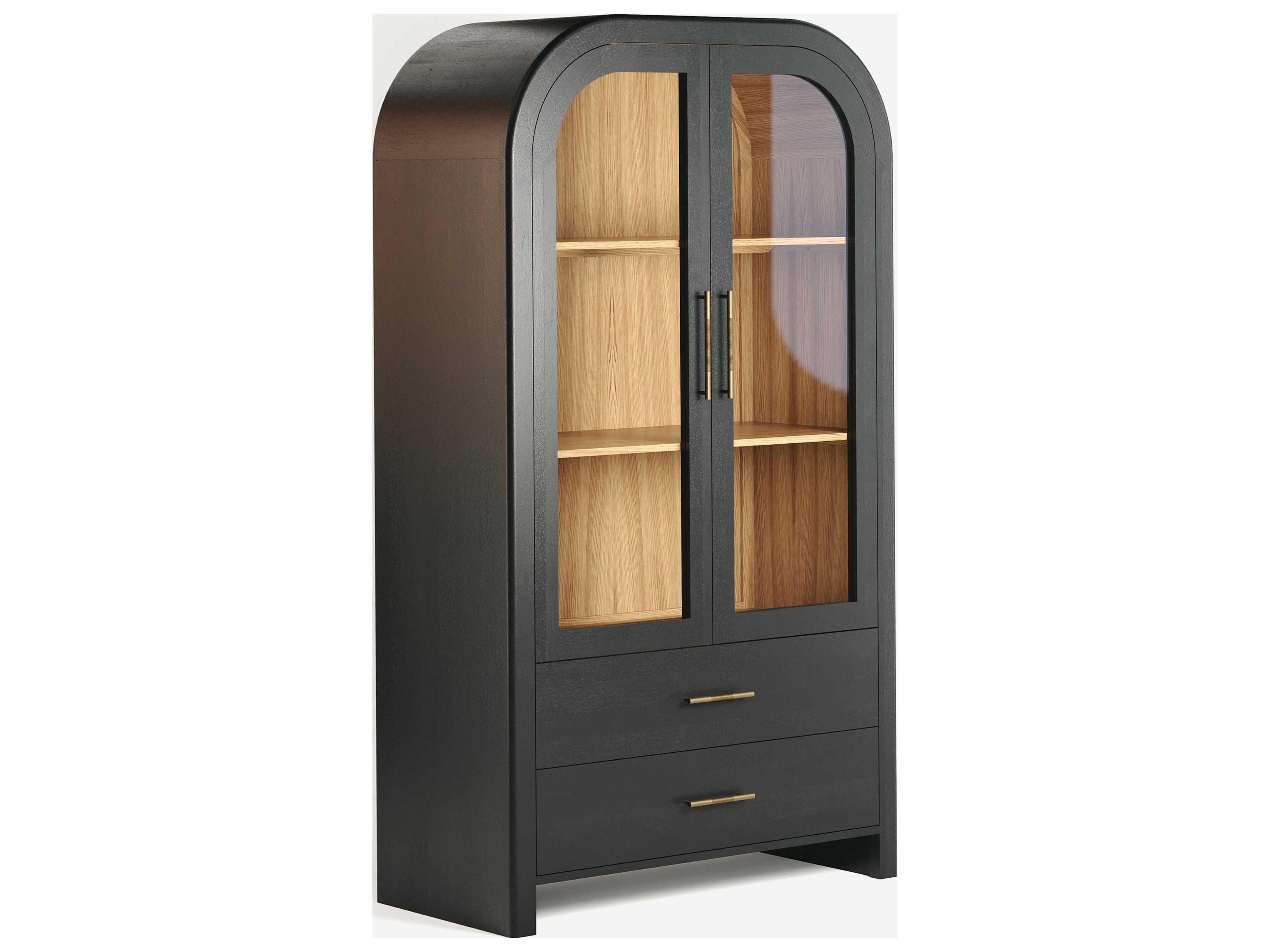 Union Home Liam Hardwood Charcoal Display Cabinet