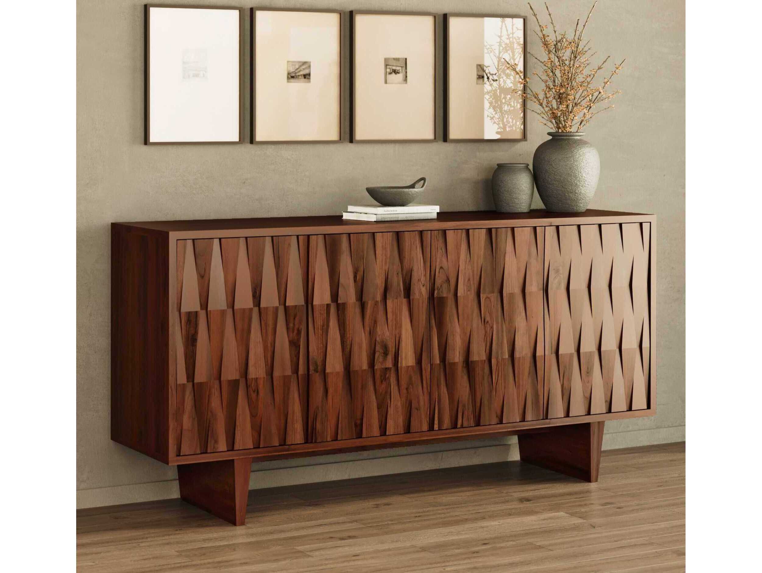 Union Home Tangent 75" Acacia Wood Porto Dark Sideboard