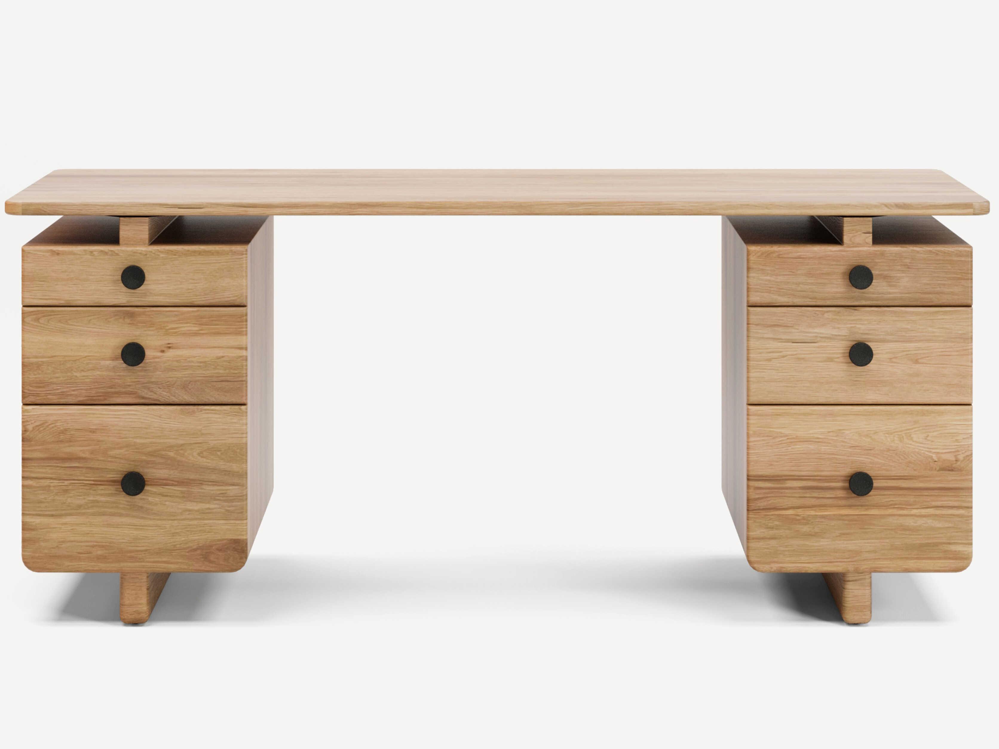 Union Home Valeria Natural Oak Wood Secretary Desk