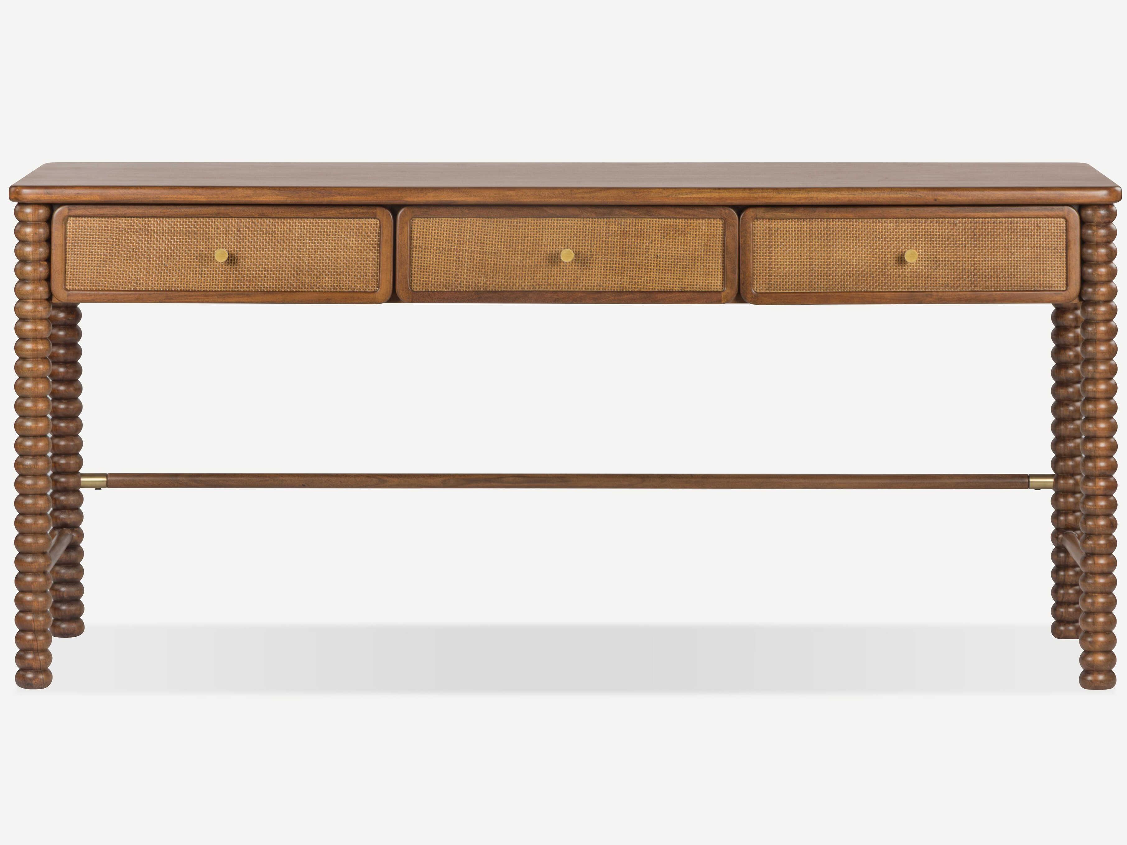 Union Home Twist Mellow Bourbon Brown Acacia Wood Writing Desk