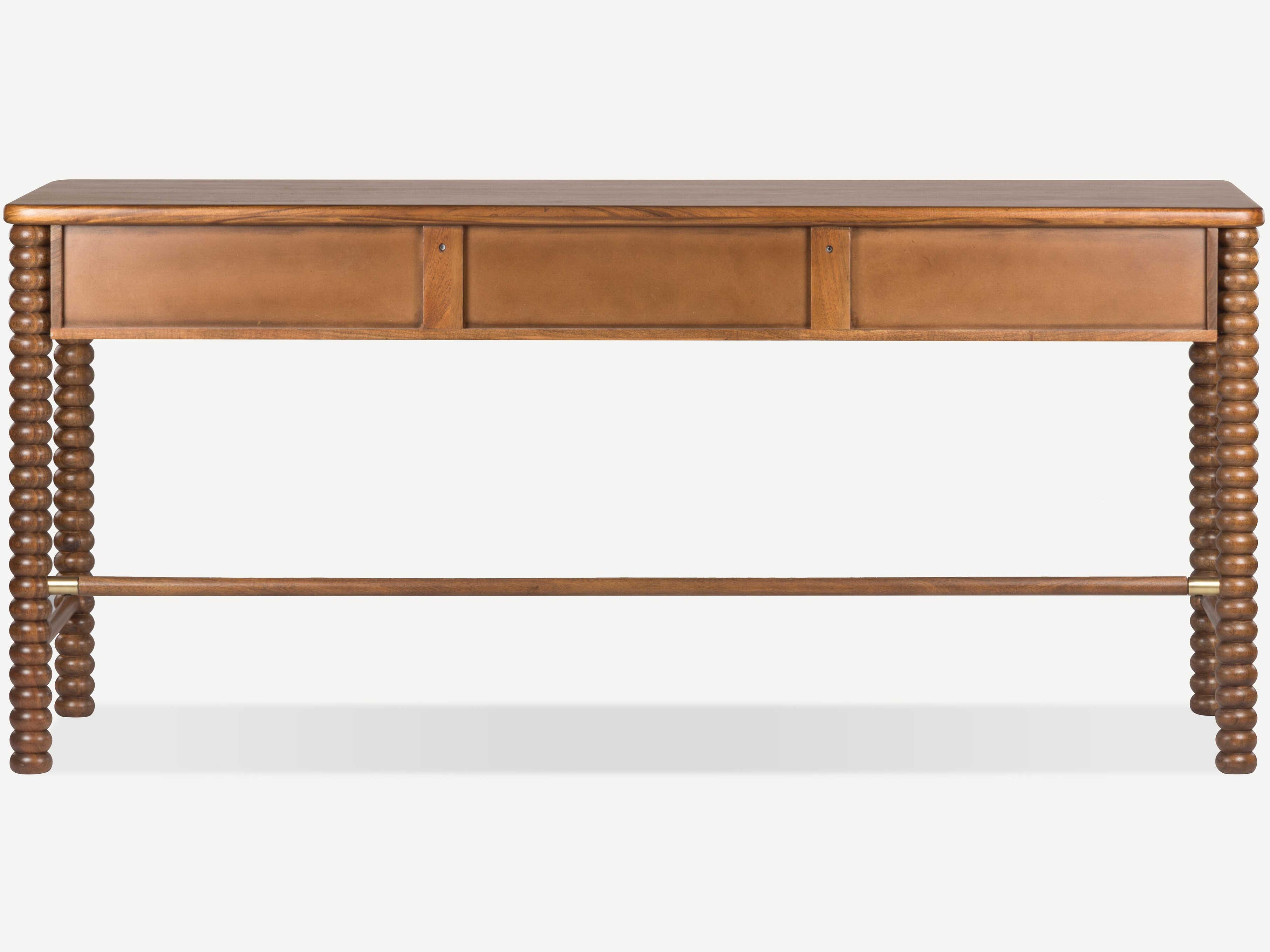 Union Home Twist Mellow Bourbon Brown Acacia Wood Writing Desk